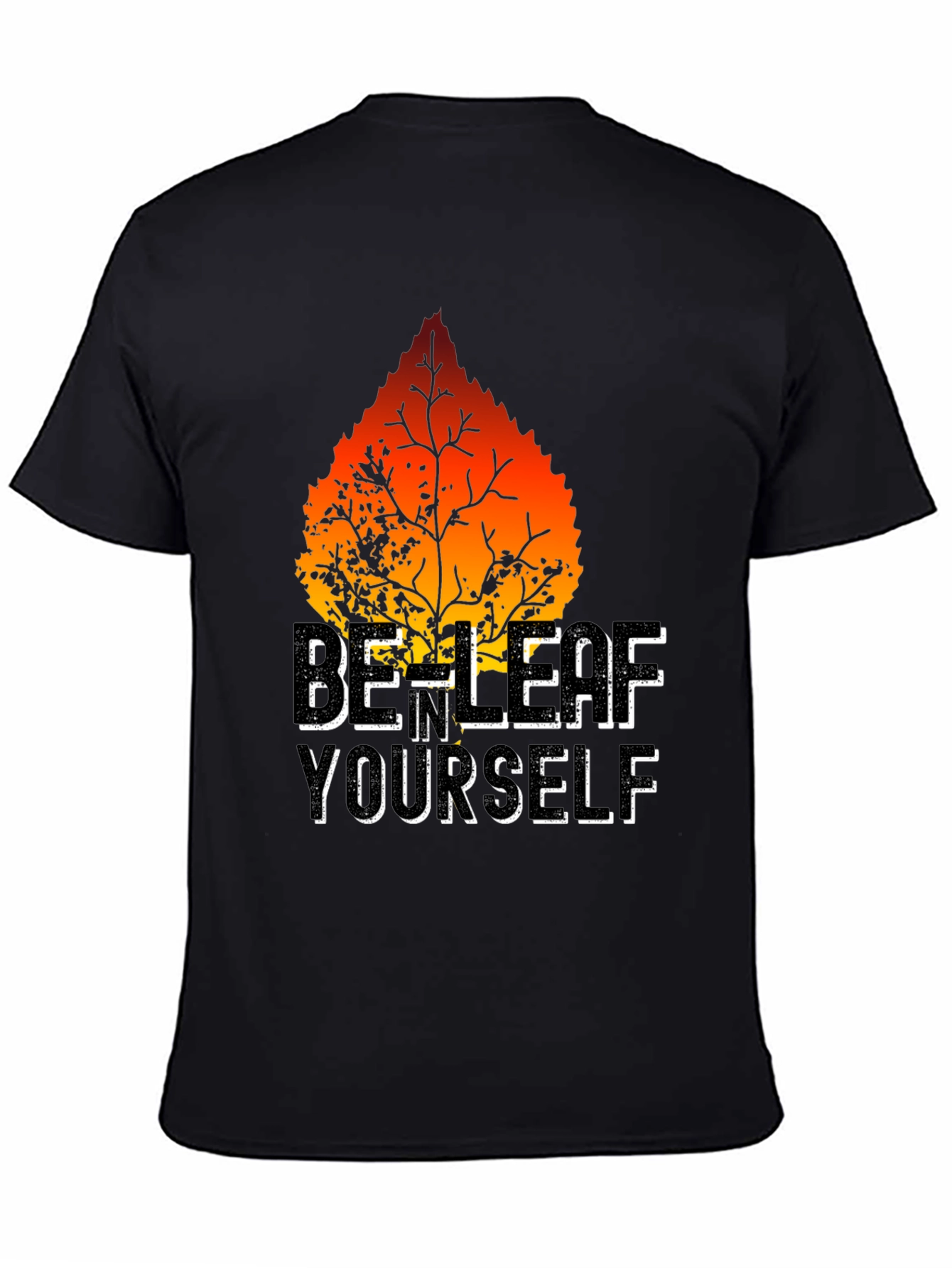 Black Be-Leaf Yourself Graphic Tee - Black view 4