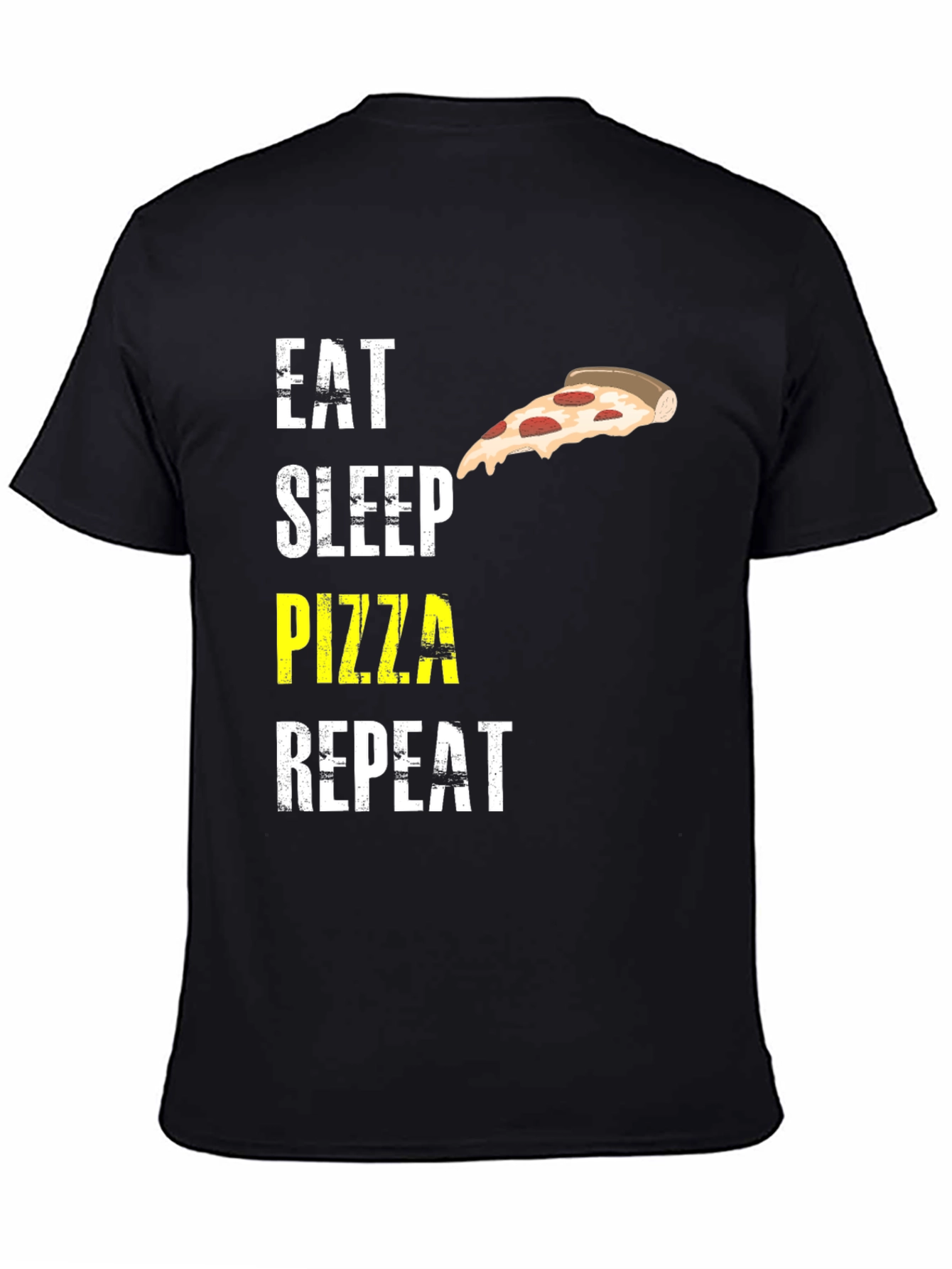 Black Eat Sleep Pizza Repeat Graphic T-Shirt view 4
