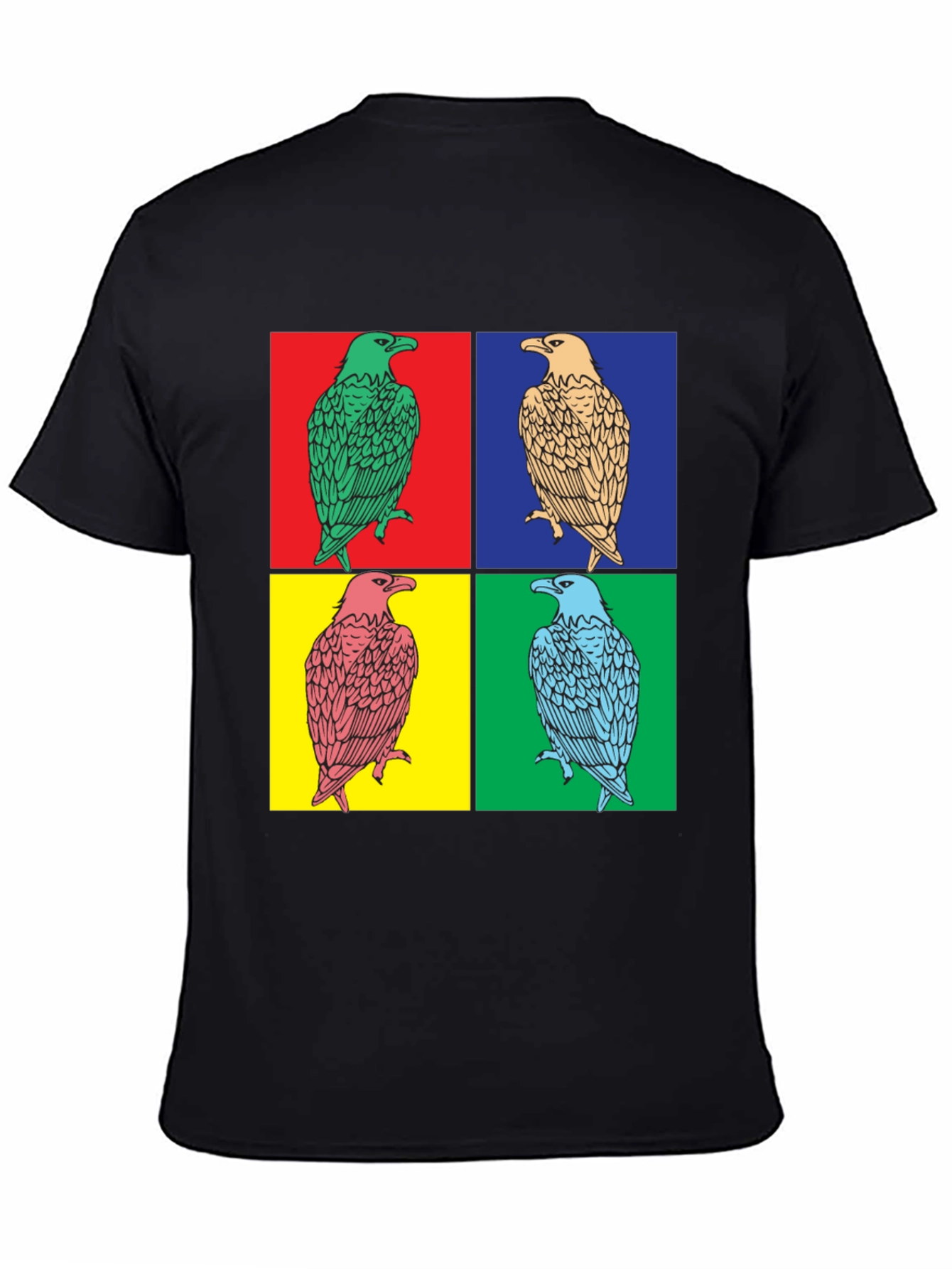 Black Pop Art Eagle Graphic Tee - Bold Style view 4