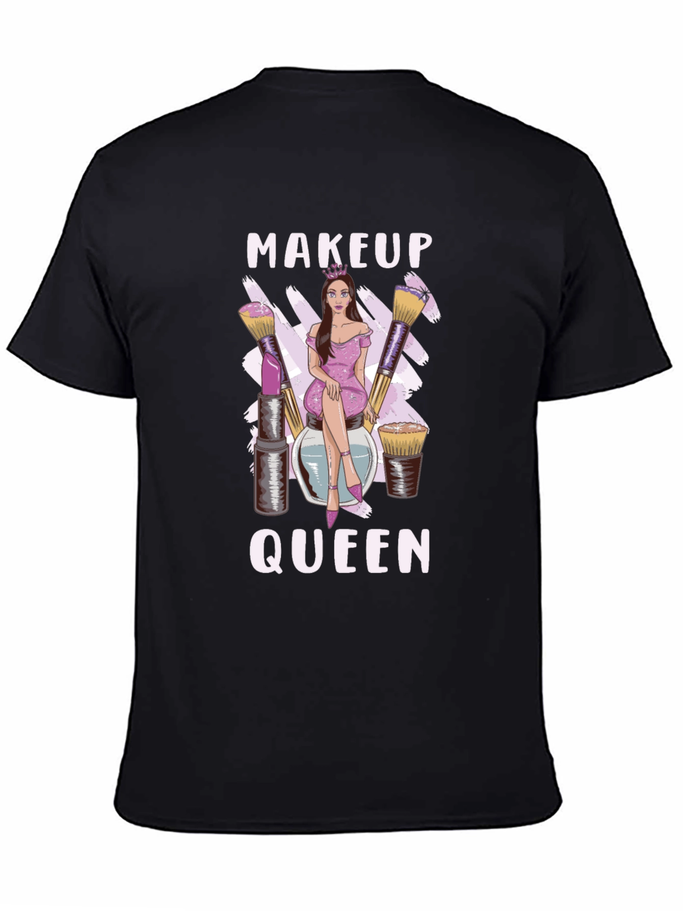 Black Makeup Queen Graphic T-Shirt - Stylish & Comfy view 4
