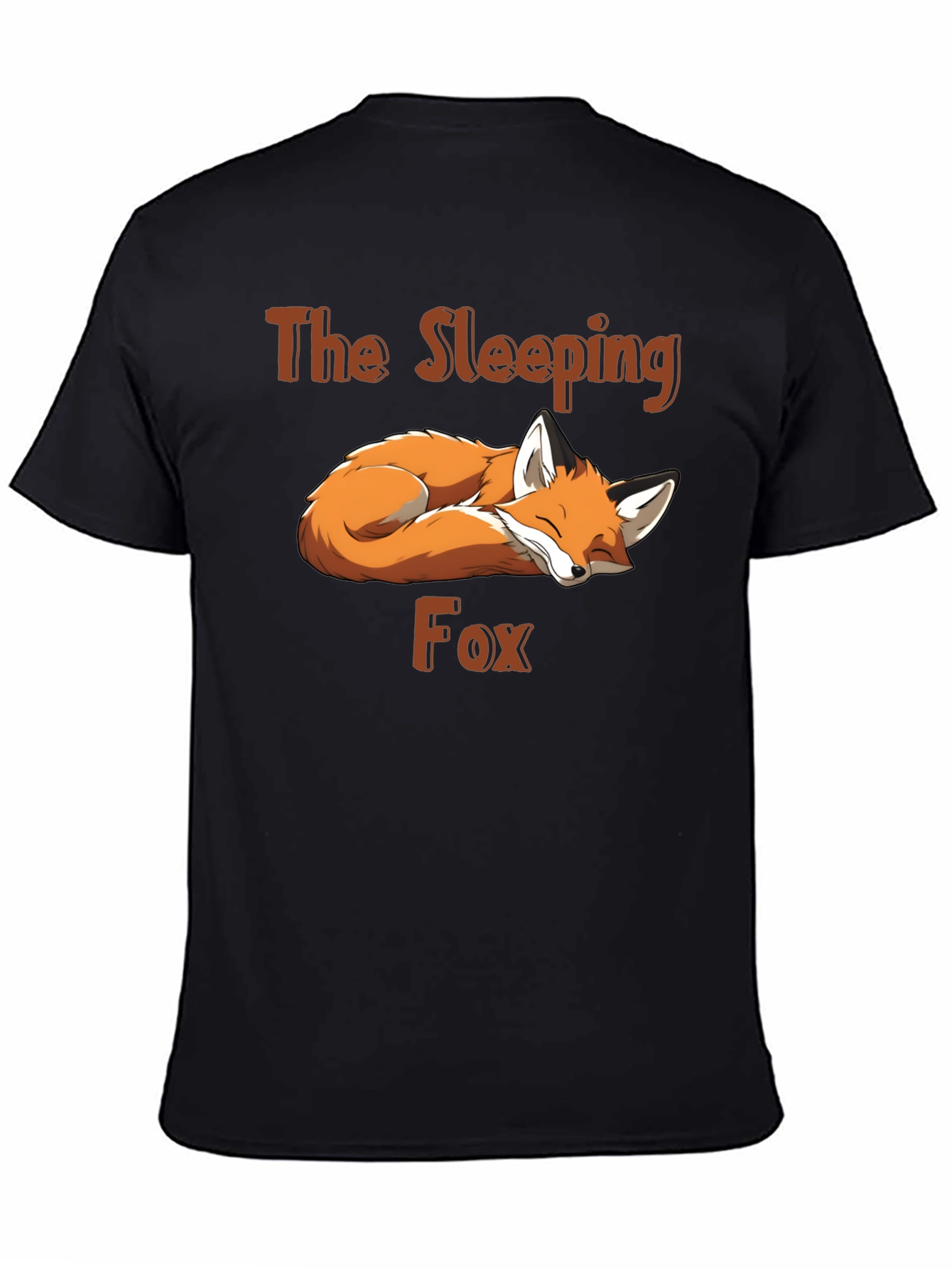 Black Sleeping Fox Graphic Tee - Black view 4