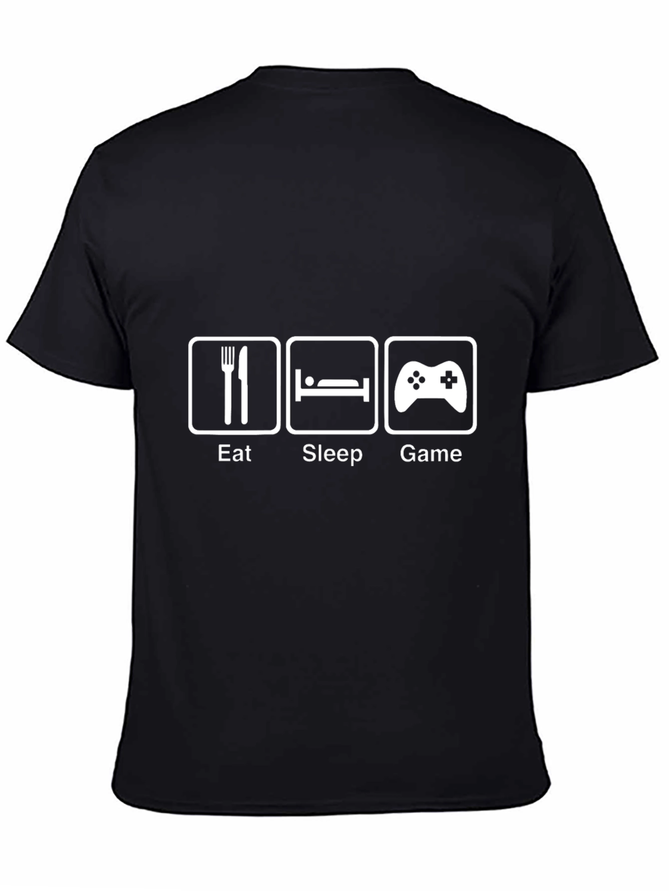 Black Eat Sleep Game T-Shirt - Gamer Life view 4