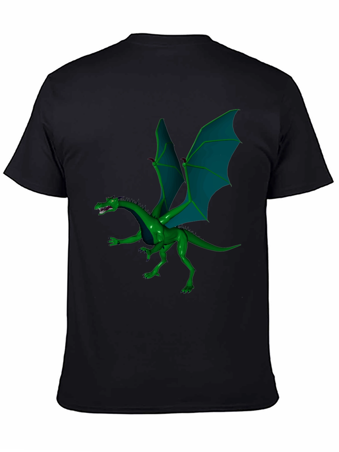 Black Green Dragon Graphic Tee view 4