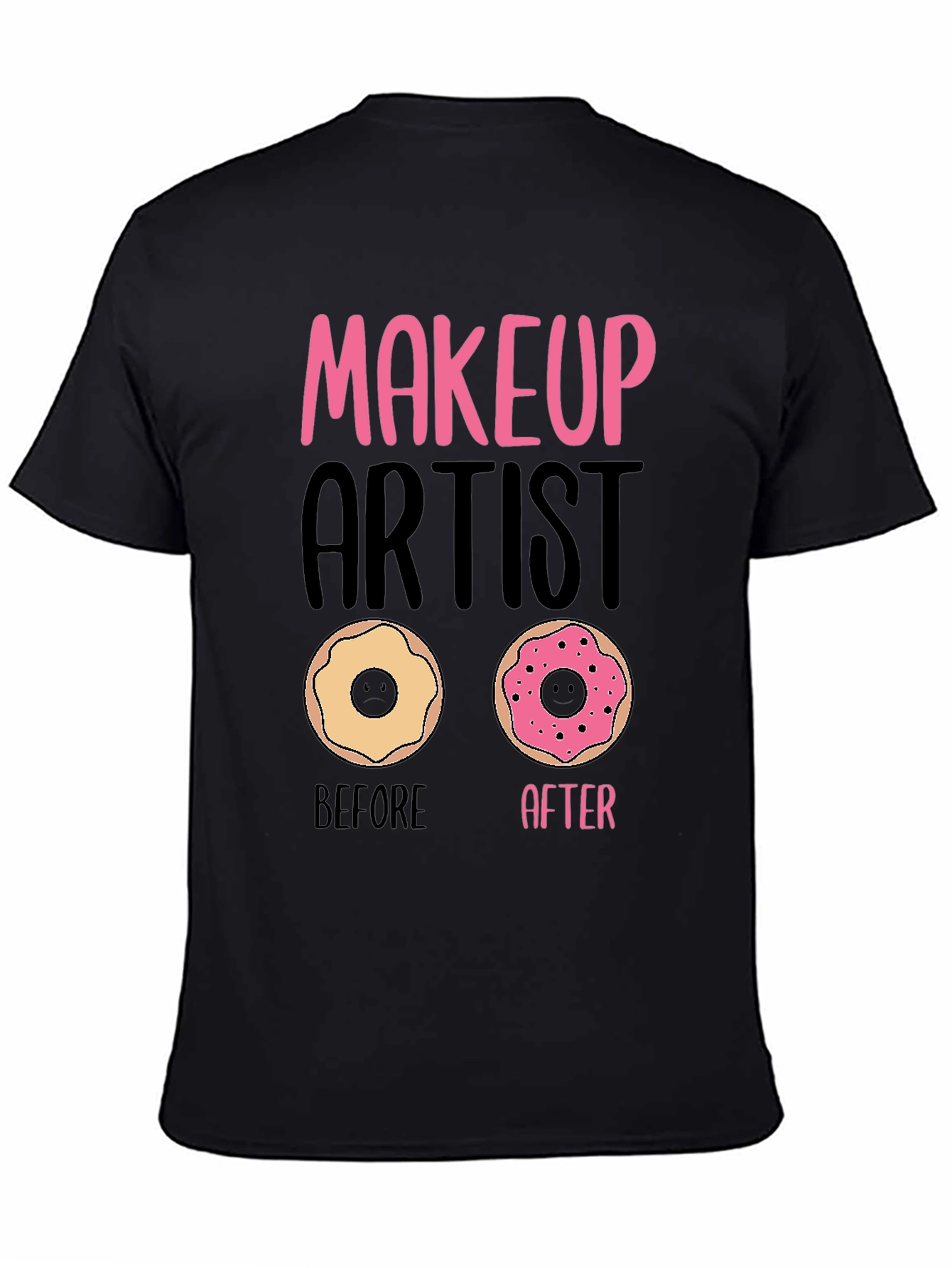 Black Makeup Artist Donut T-Shirt Funny Graphic Tee view 4