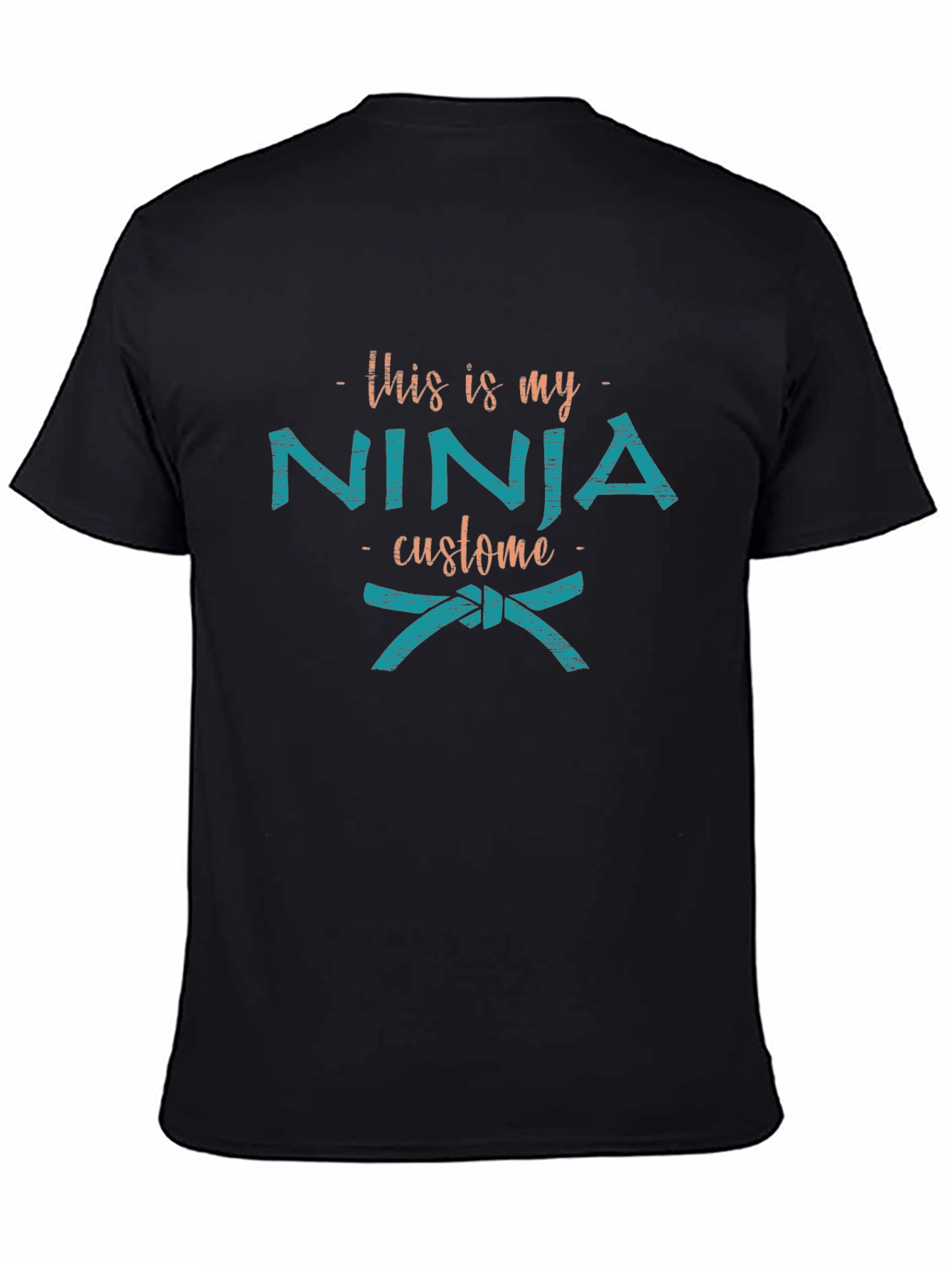 Black This is My Ninja Costume Funny T-Shirt view 4