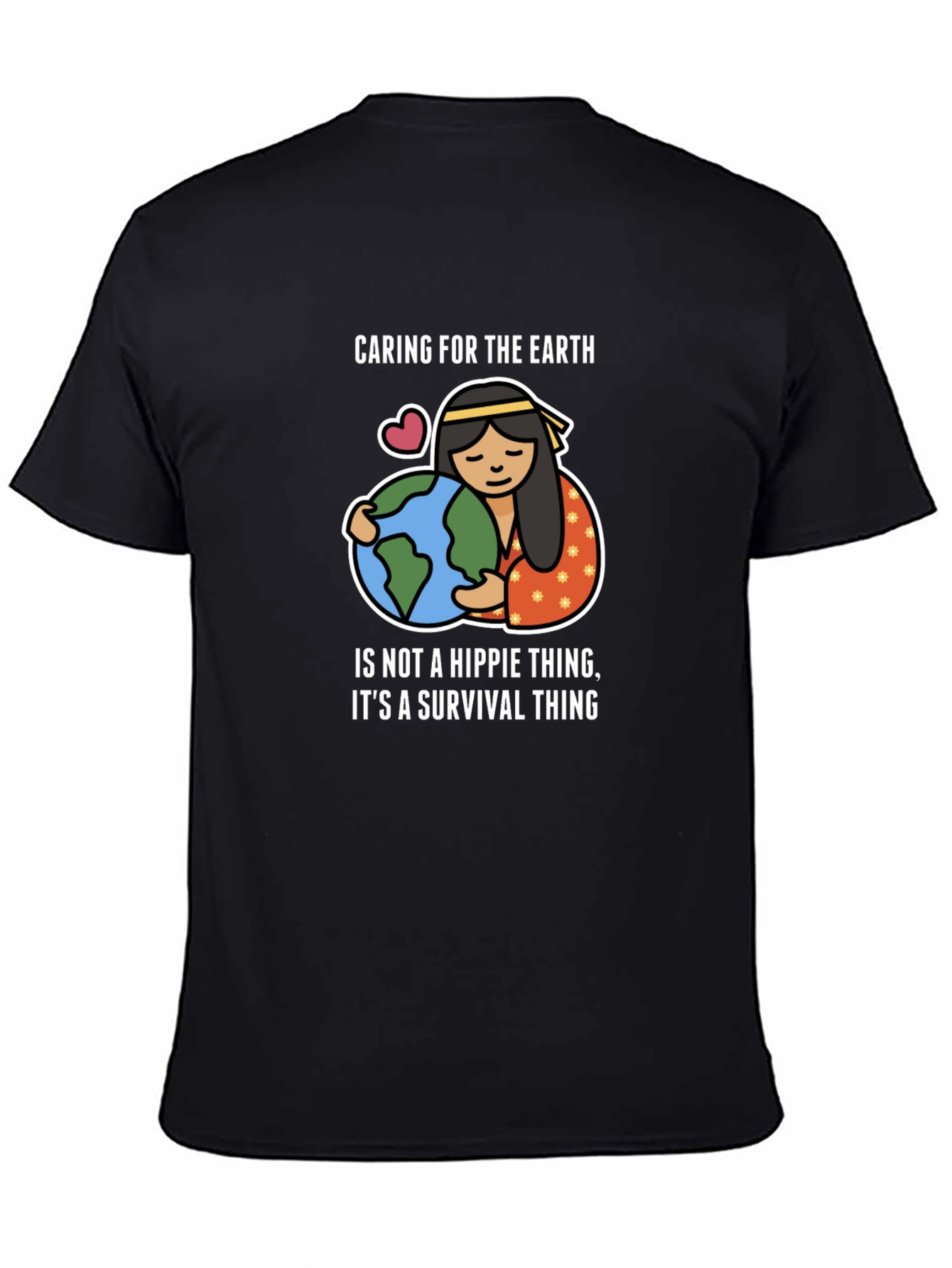 Black Caring for the Earth T-Shirt - Survival Thing view 4
