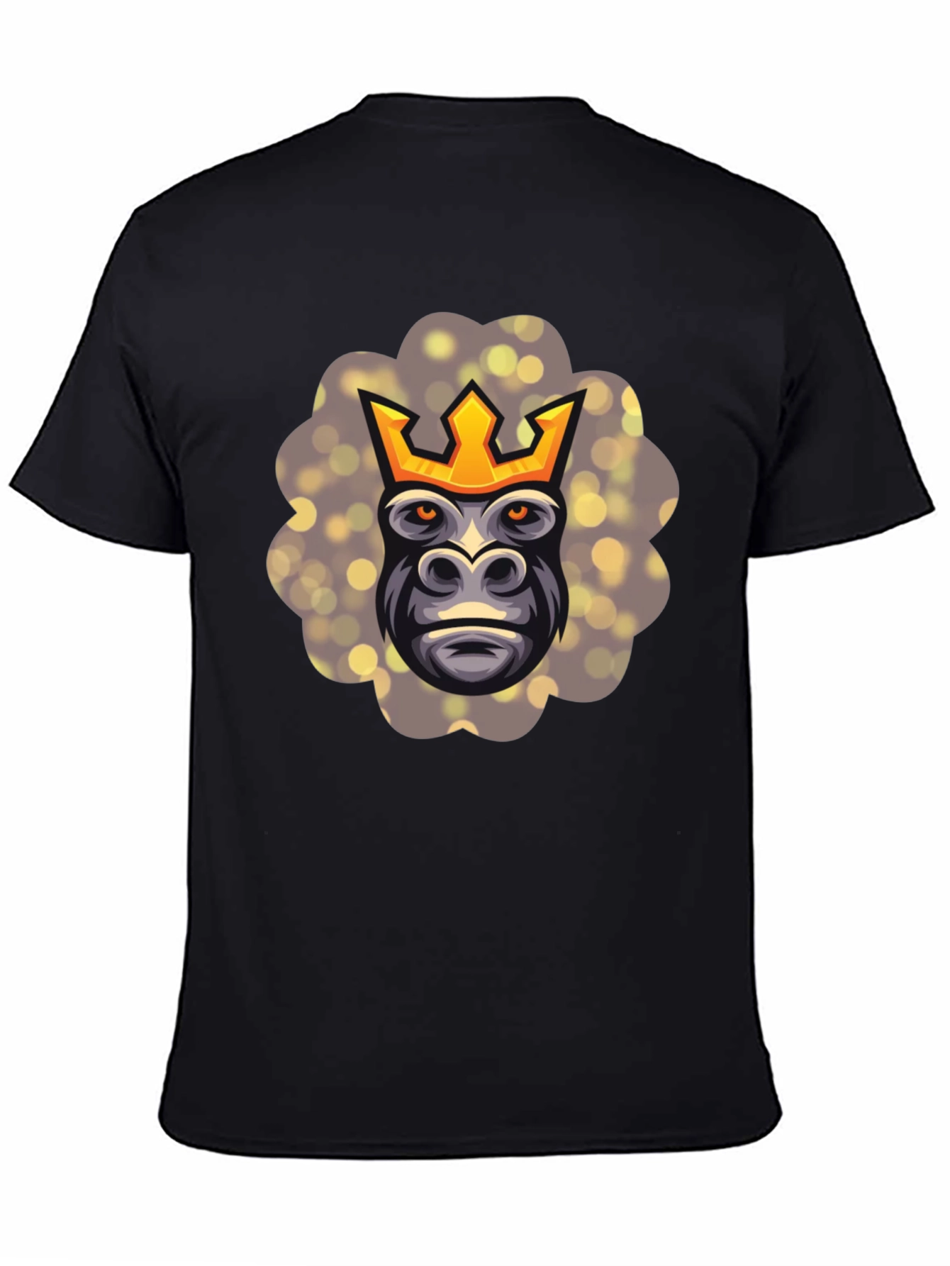Black King Kong T-Shirt - Gorilla with Crown Graphic Tee view 4