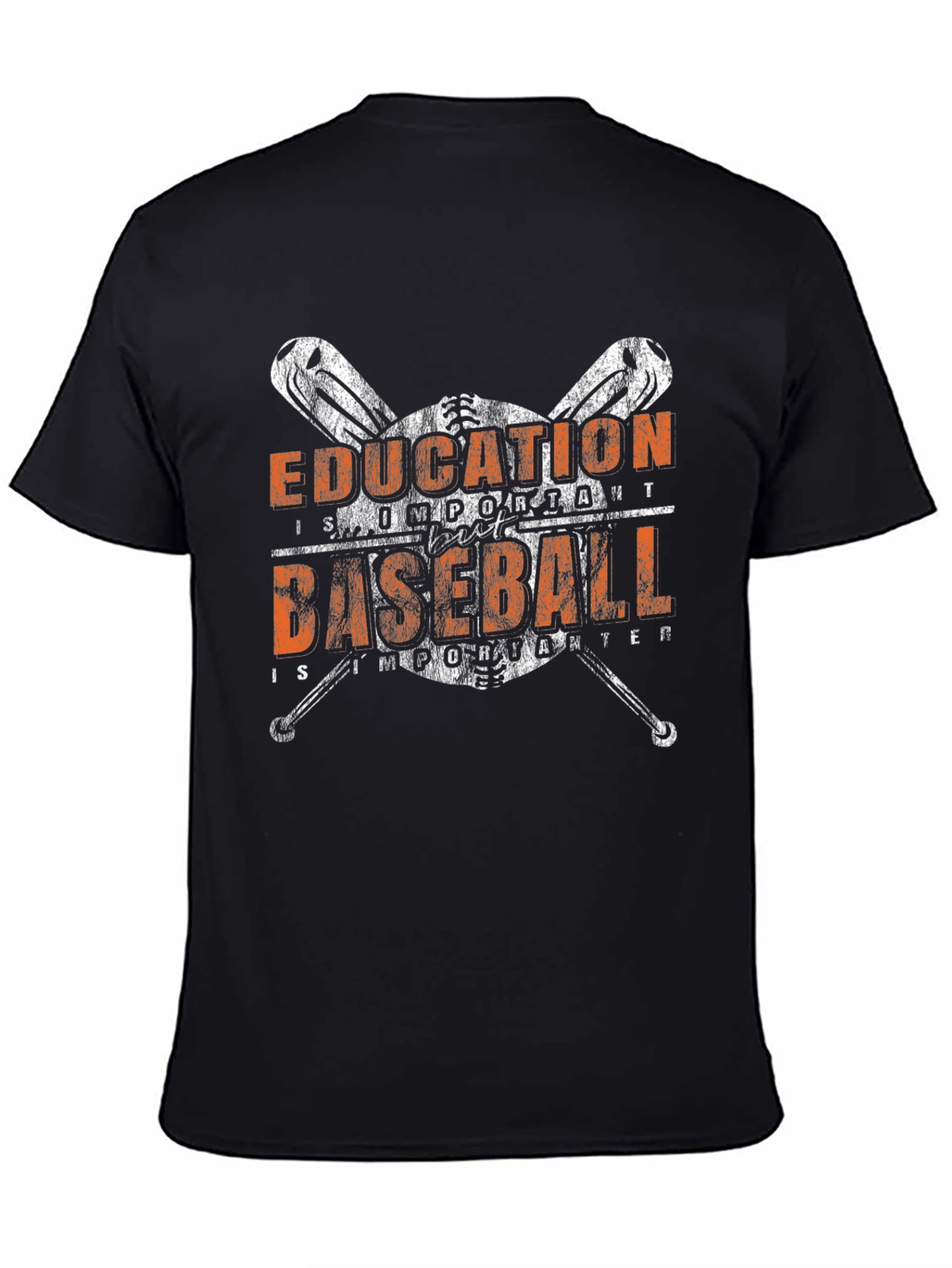 Black Education Important, Baseball More Important T-Shirt view 4