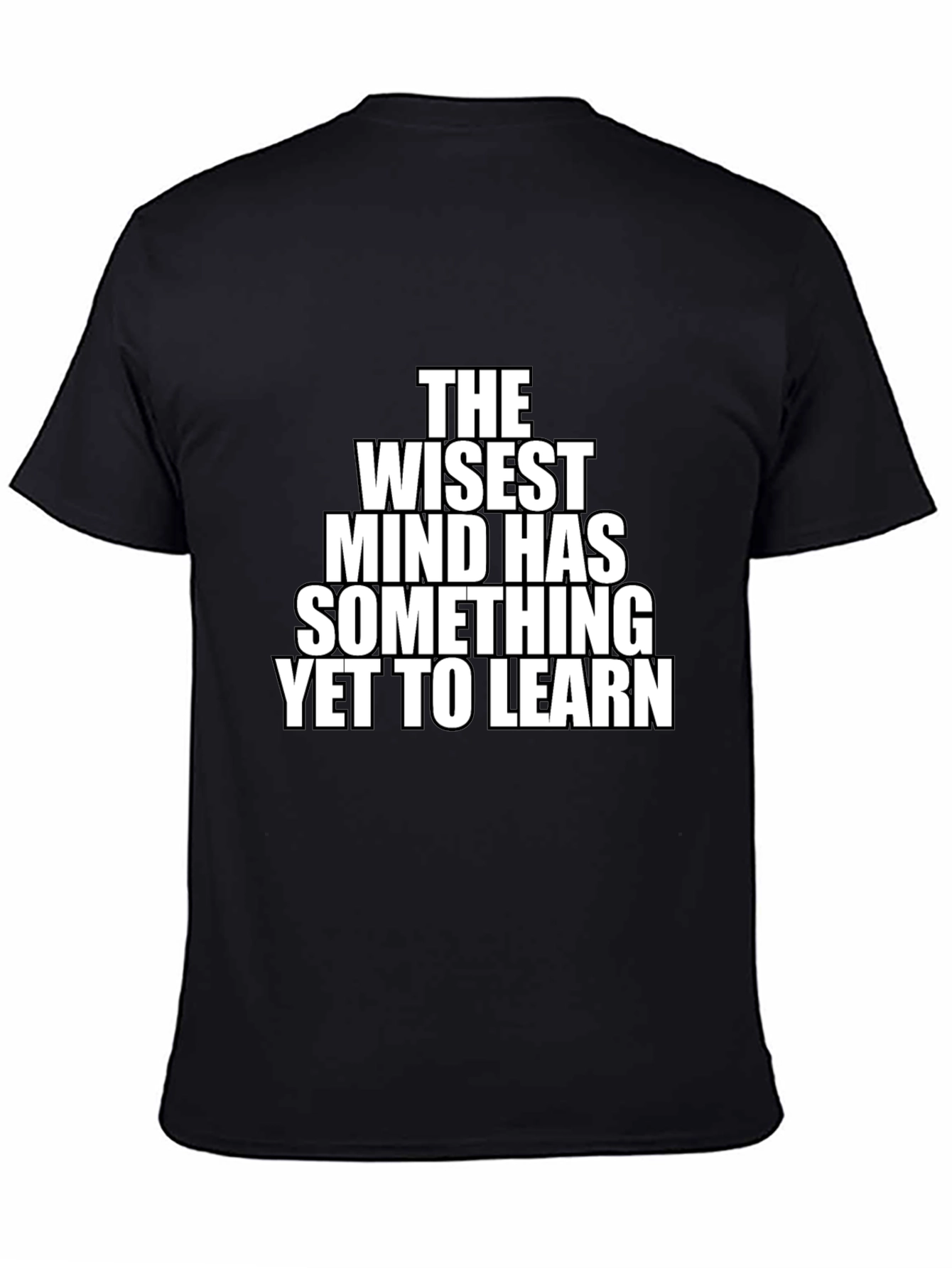 Black The Wisest Mind T-Shirt | Mens Black Novelty Tee view 4