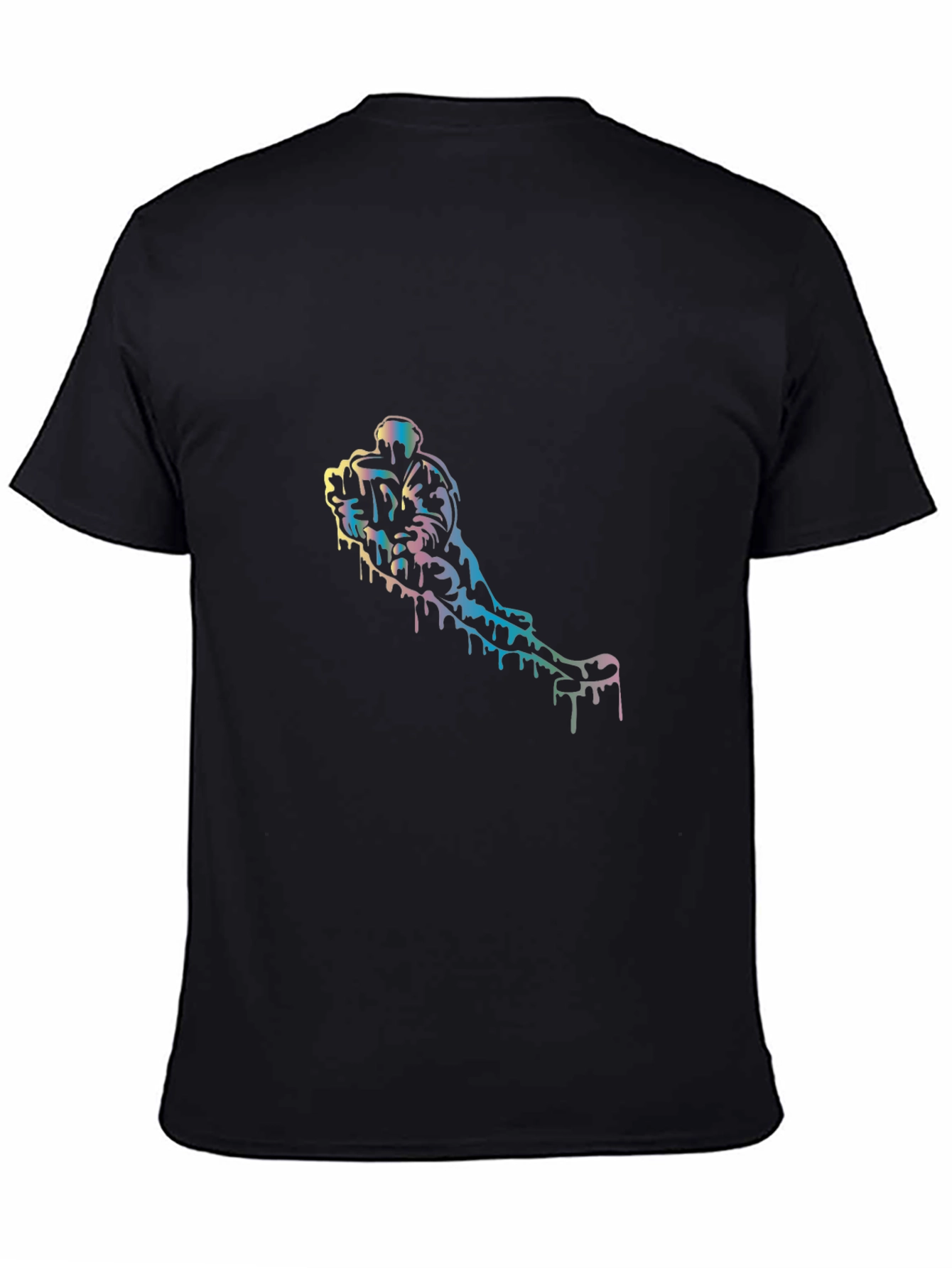 Black Unique Drip Art T-Shirt - Cool Graphic Tee view 4