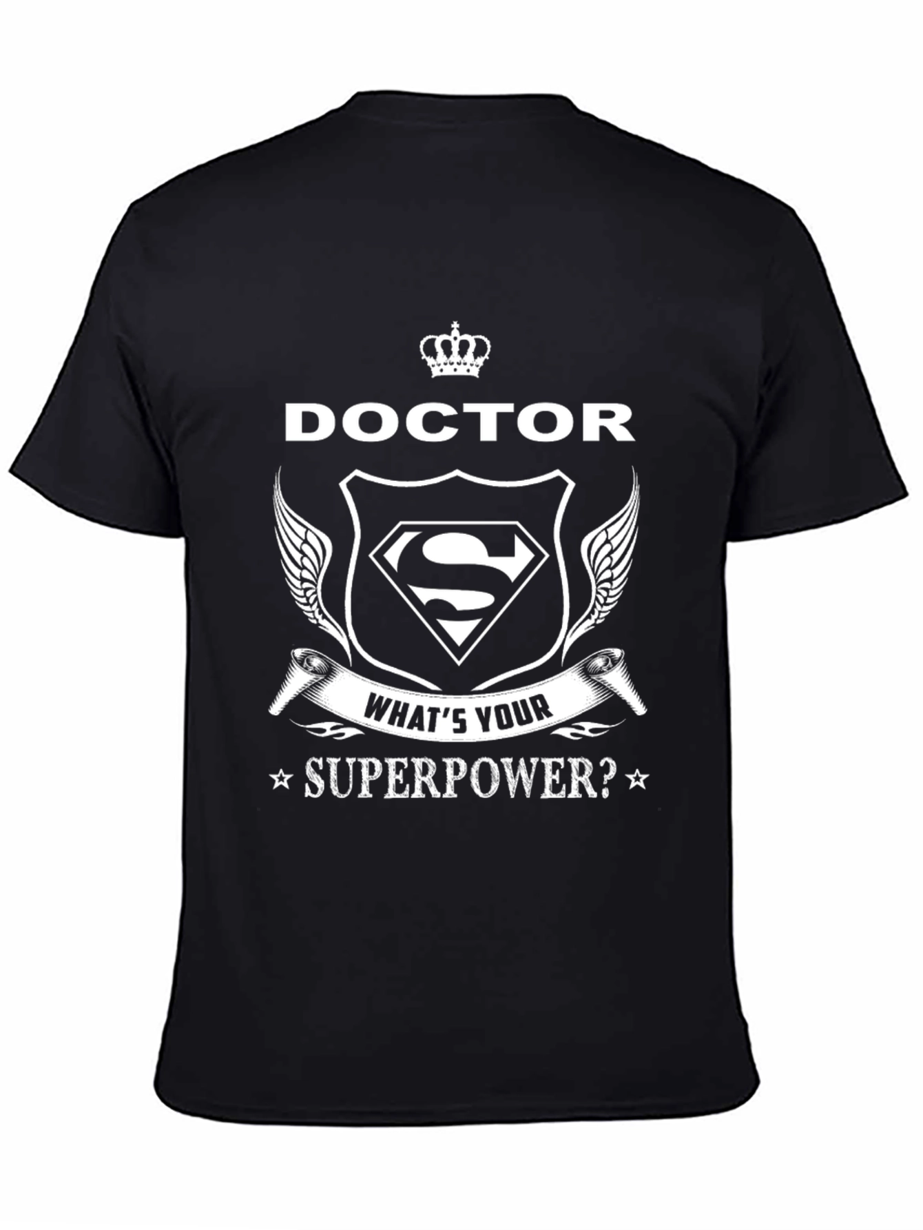Black Doctor Superpower T-Shirt - Black view 4