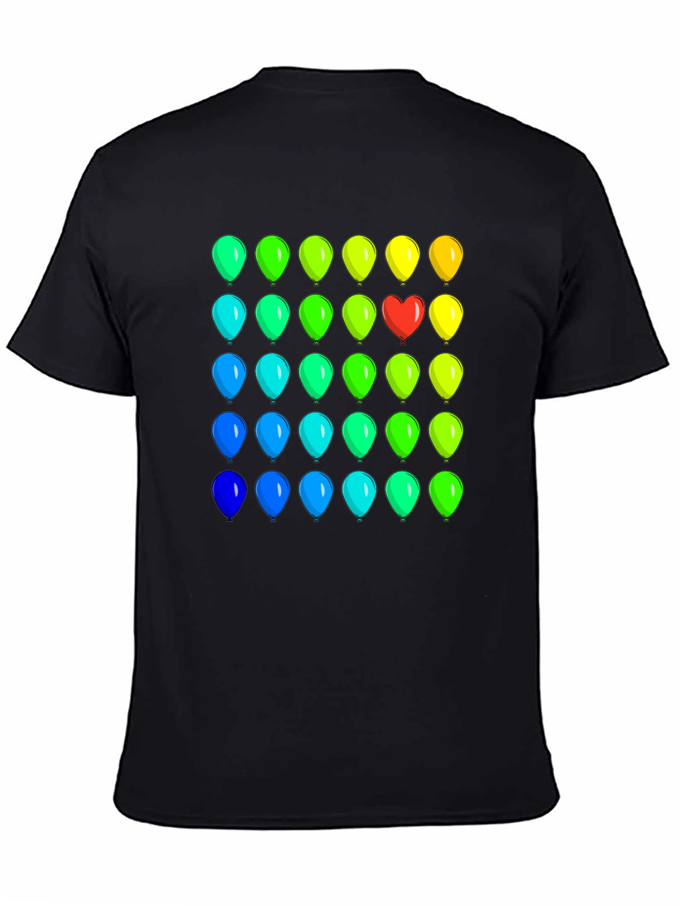 Black Rainbow Balloon Heart Tee view 4