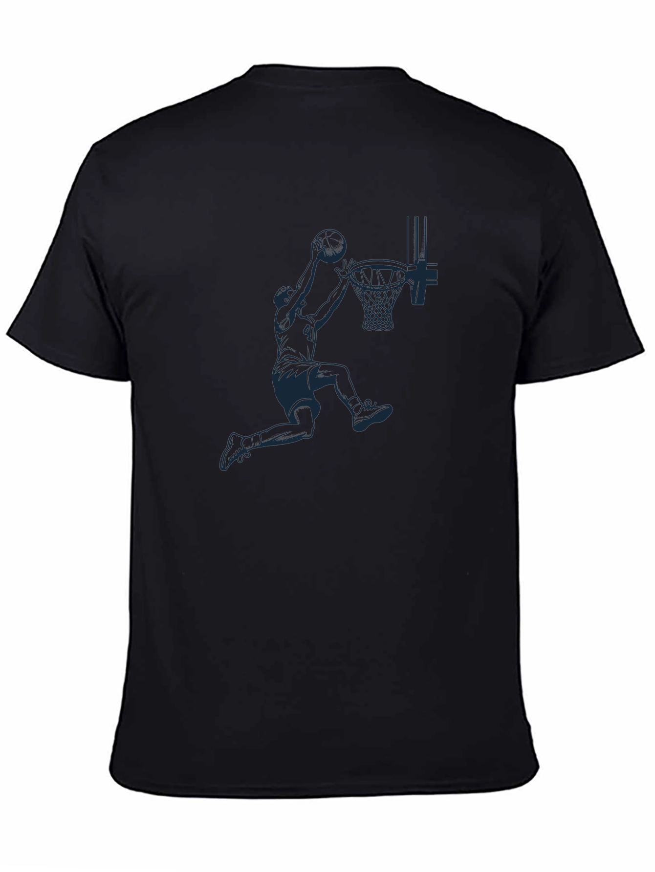 Black Basketball Dunk Graphic Tee - Black Cotton view 4