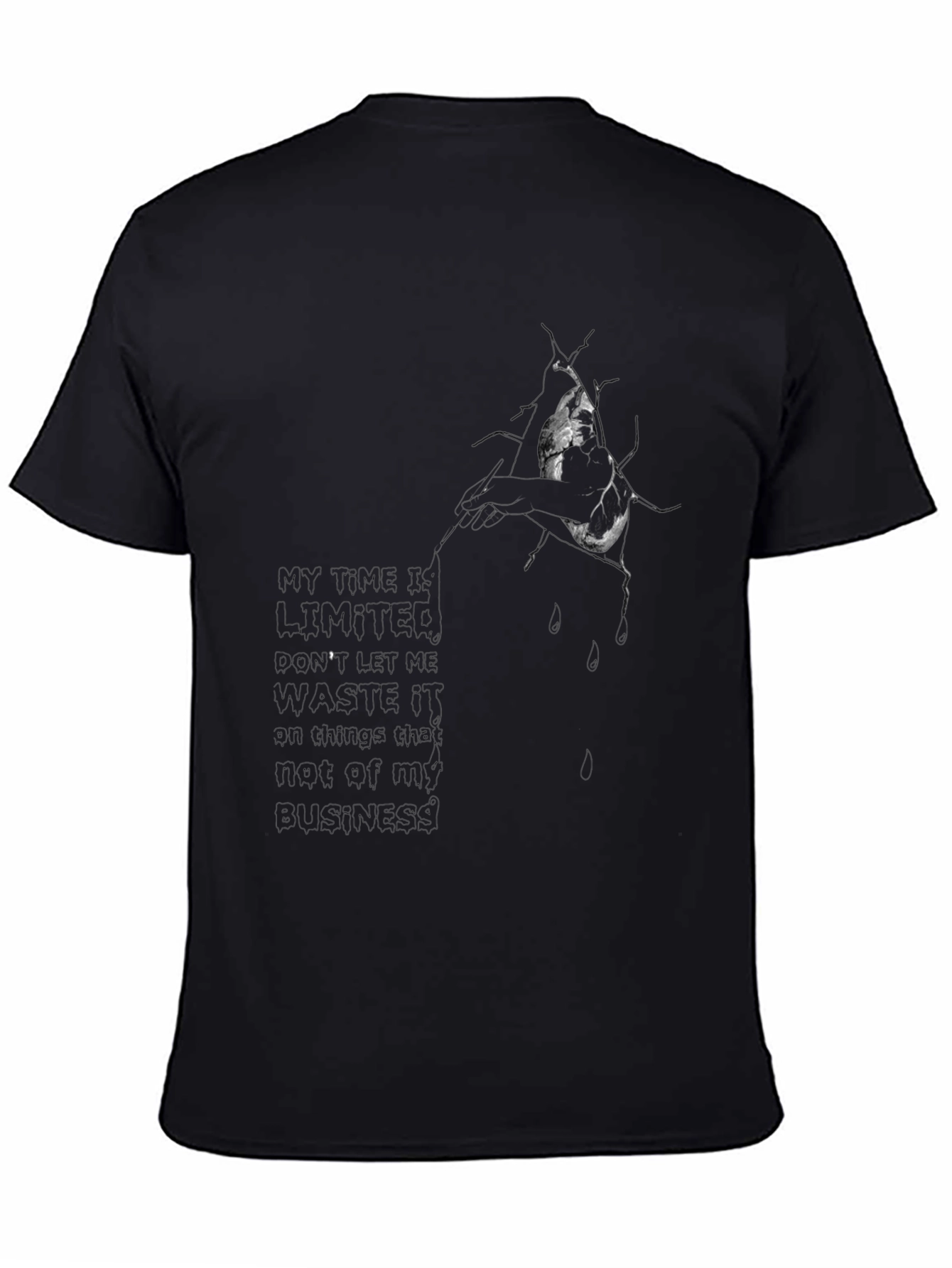 Black My Time Is Limited Graphic Print T-Shirt view 4
