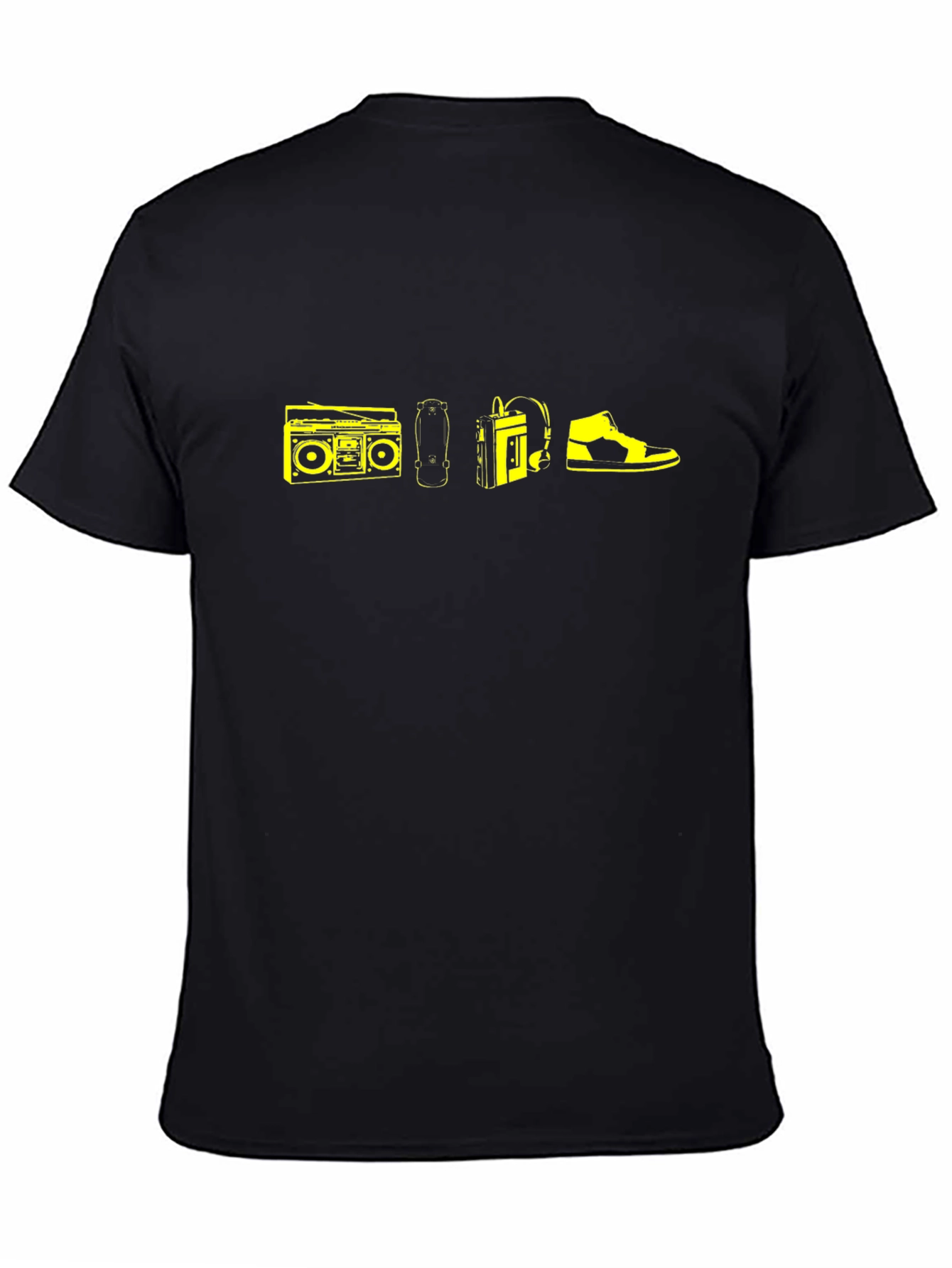 Black Retro Icon Black T-Shirt view 4