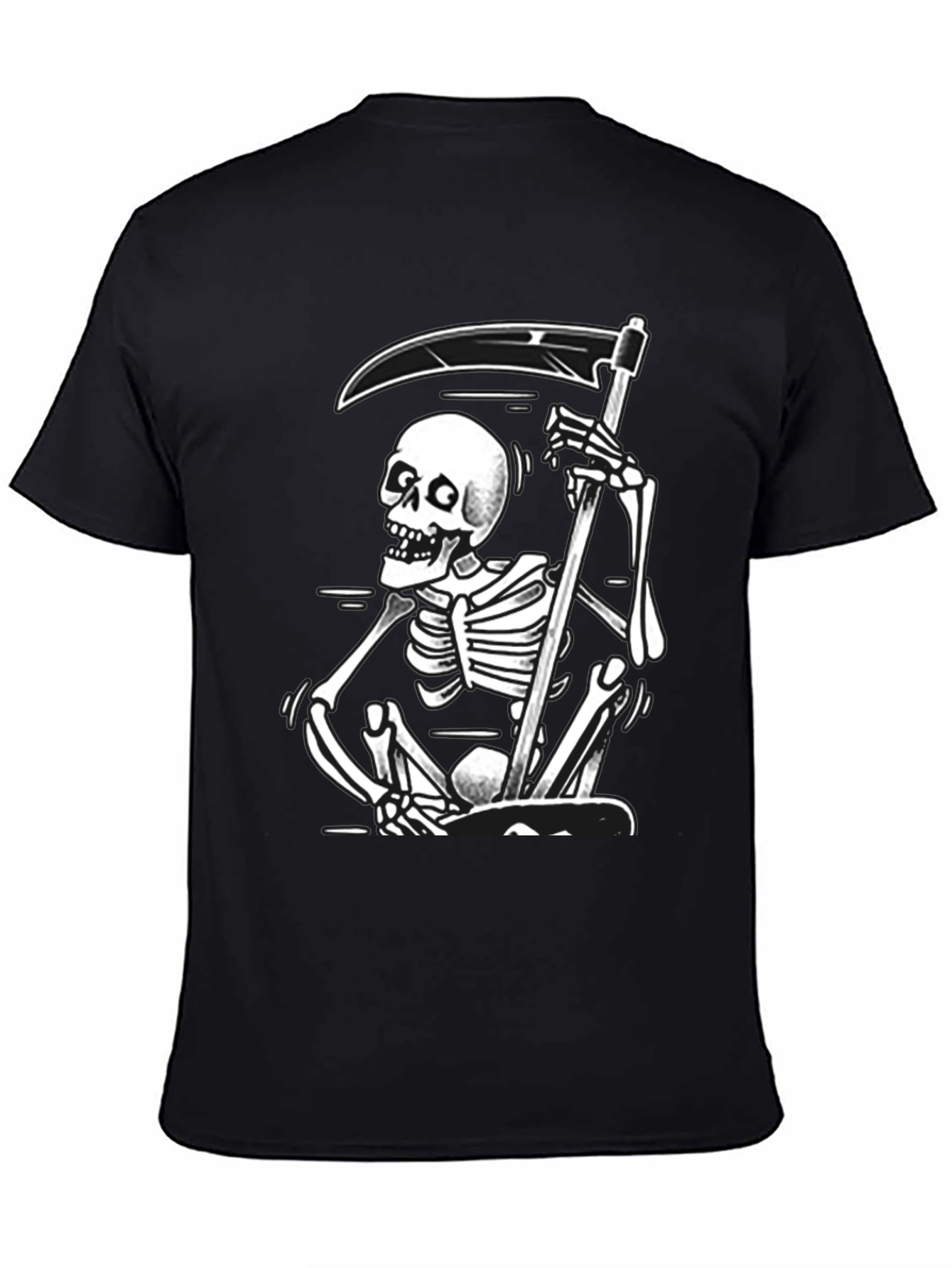 Black Grim Reaper Graphic Tee - Black Skull T-Shirt view 4