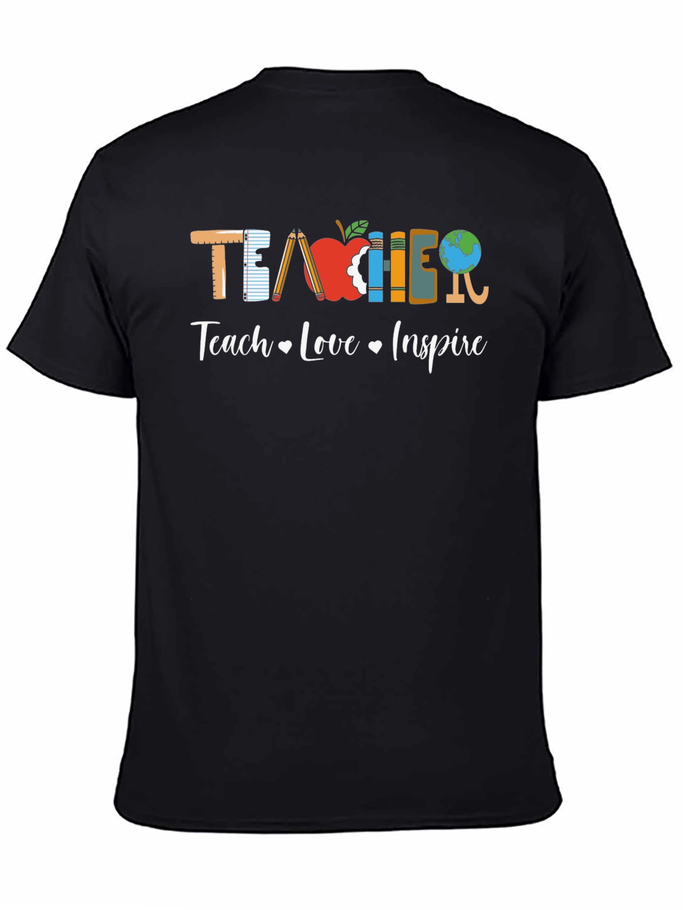 Black Teacher Teach Love Inspire Graphic Tee view 4