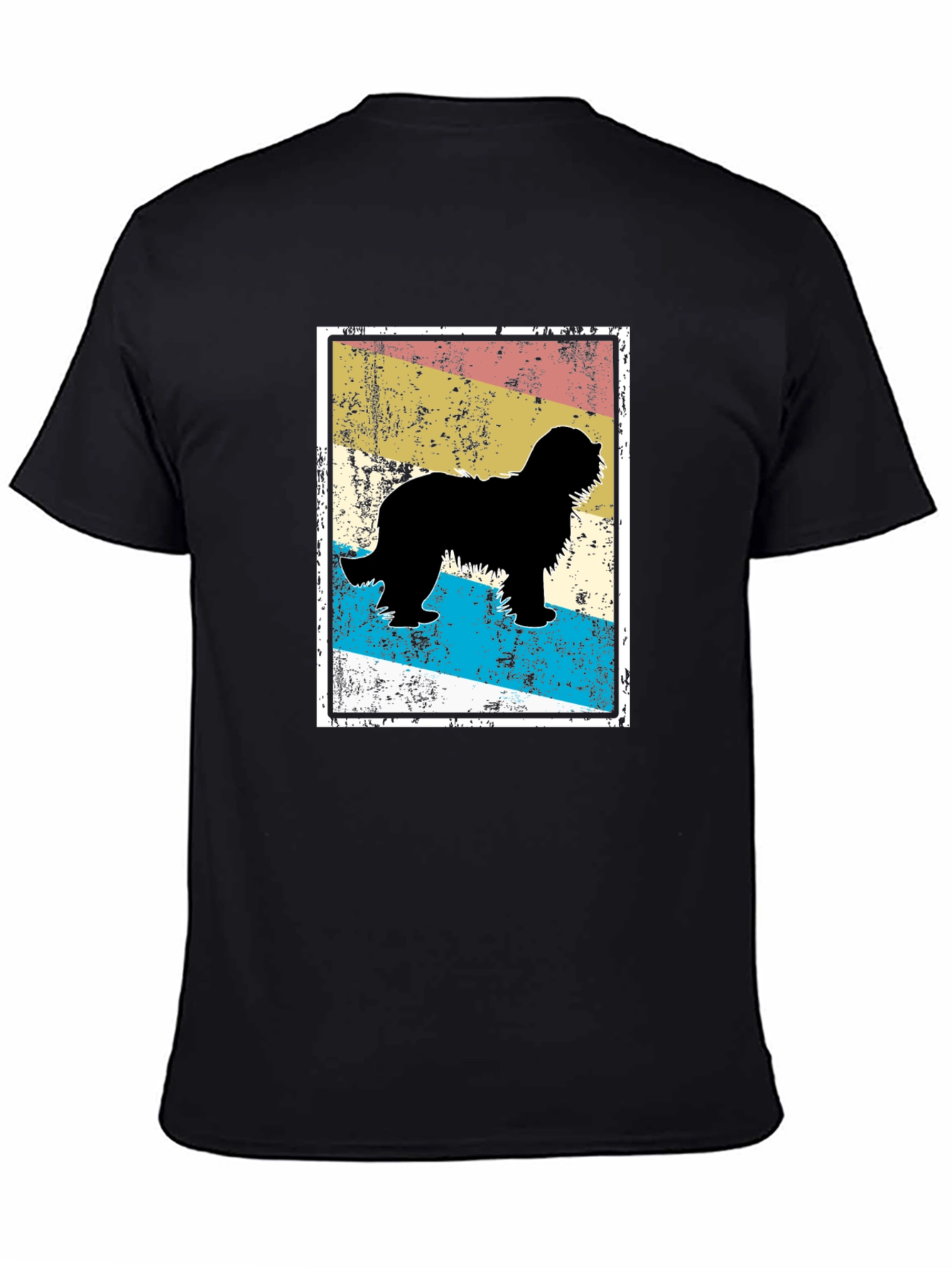 Black Retro Dog Silhouette T-Shirt view 4