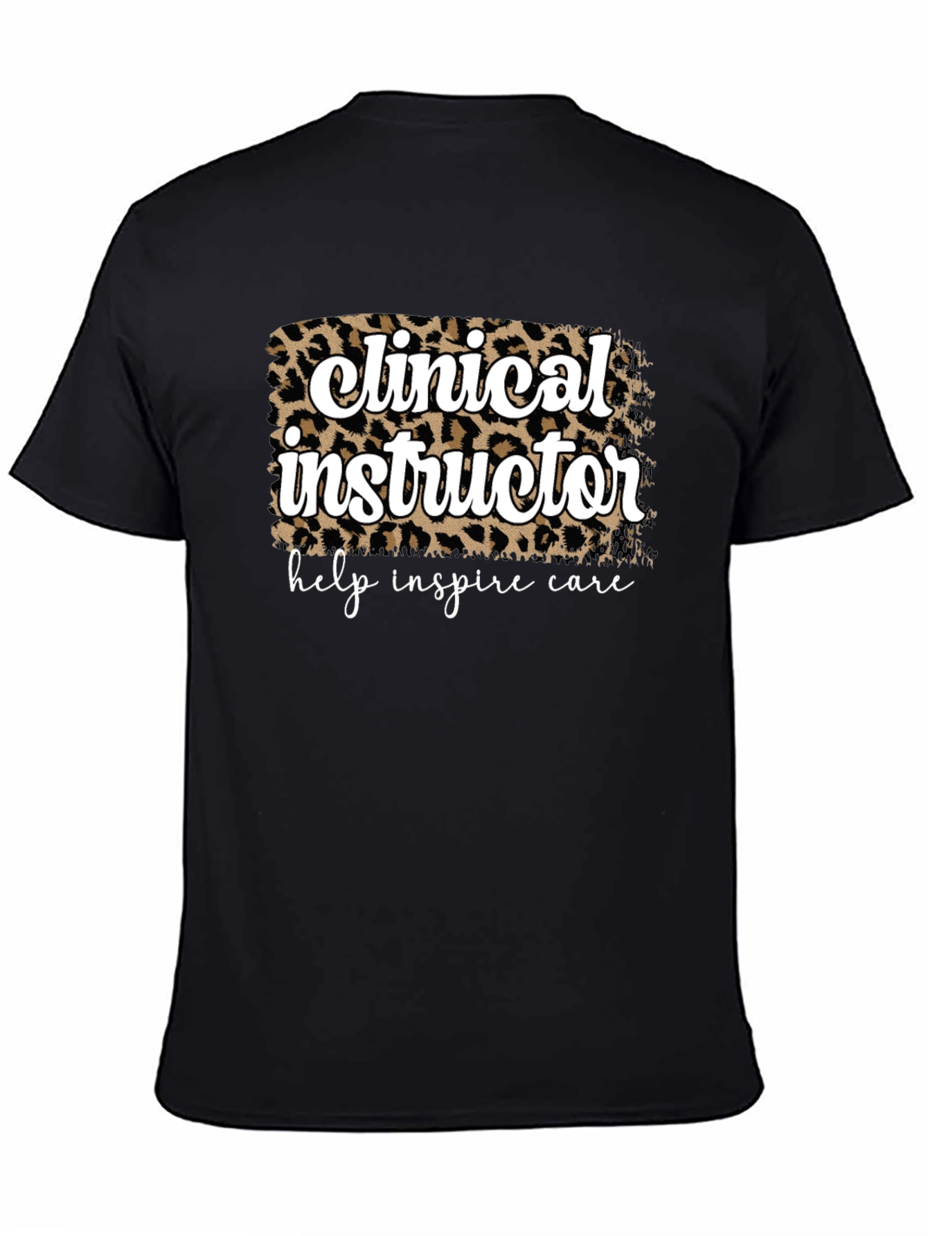 Black Clinical Instructor Leopard Print T-Shirt view 4