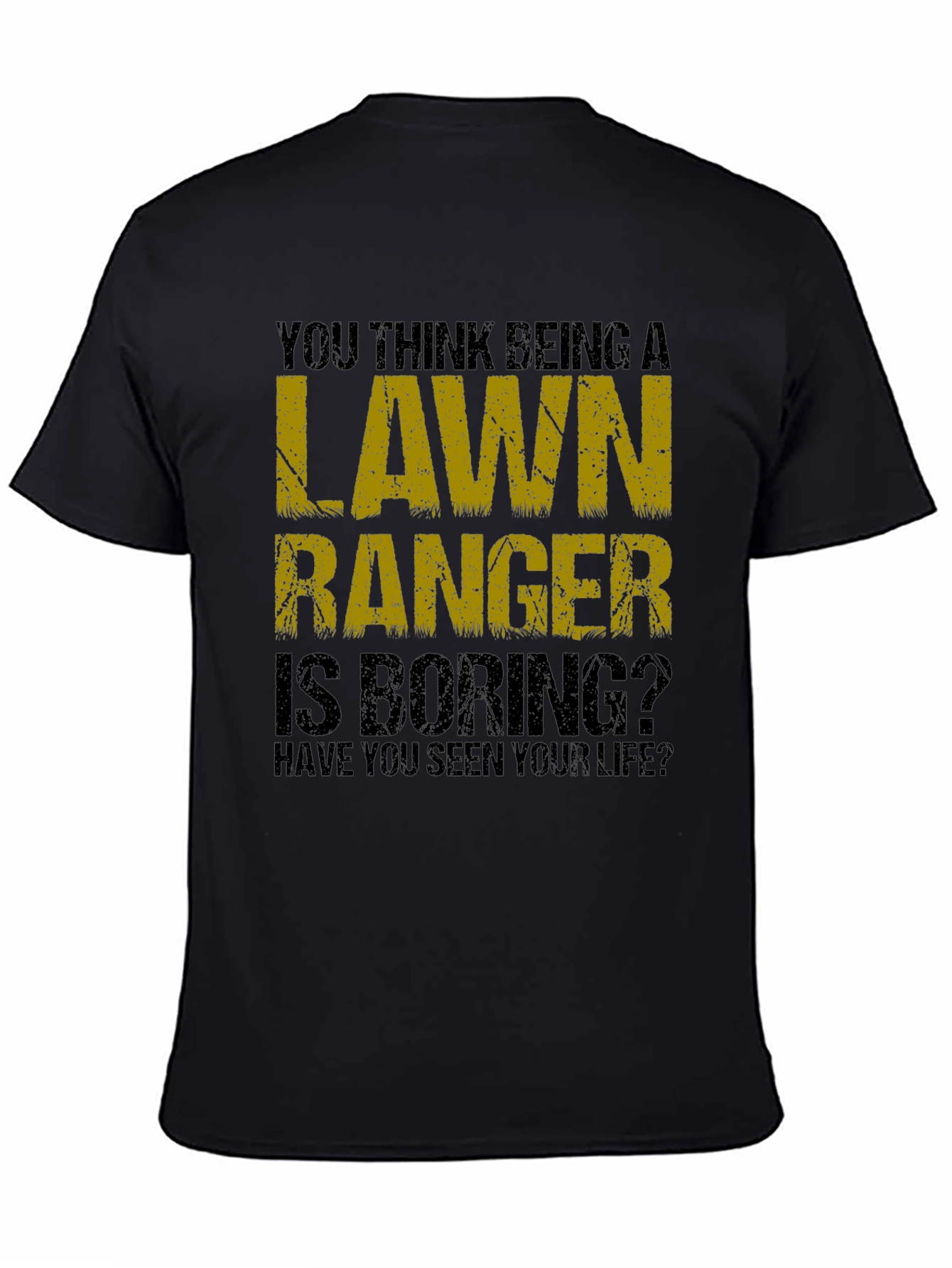 Black Funny Lawn Ranger Graphic T-Shirt view 4