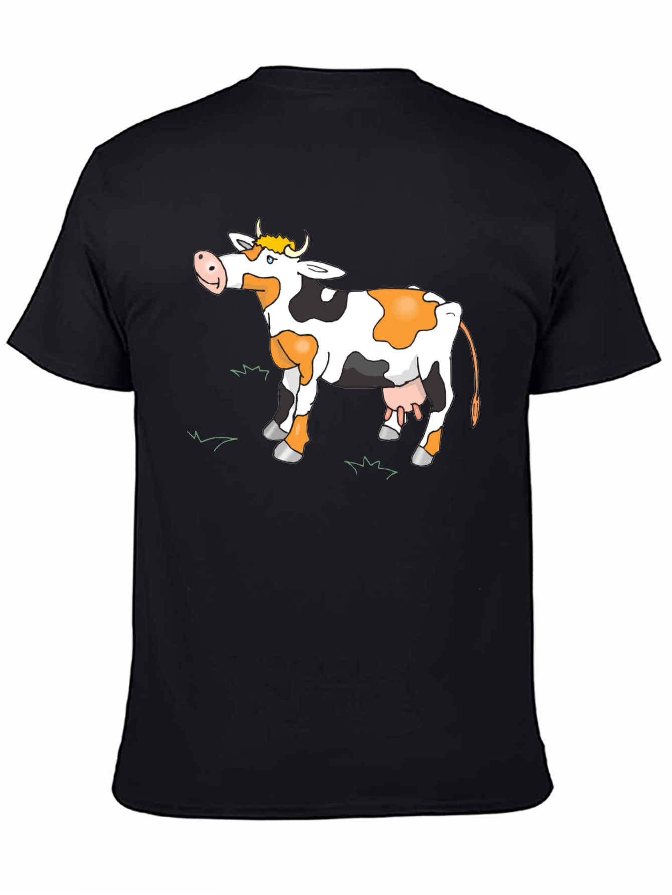 Black Cow Graphic Tee - Black Casual T-Shirt view 4