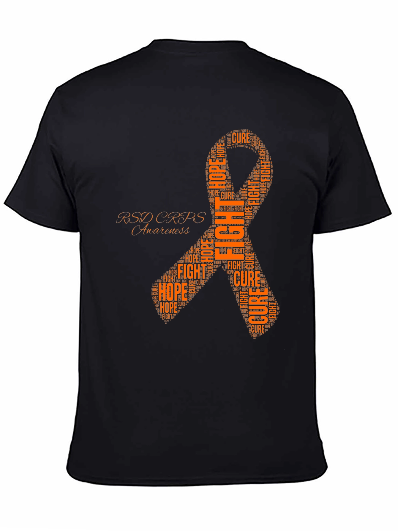 Black RSD CRPS Awareness T-Shirt Fight Hope Cure view 4