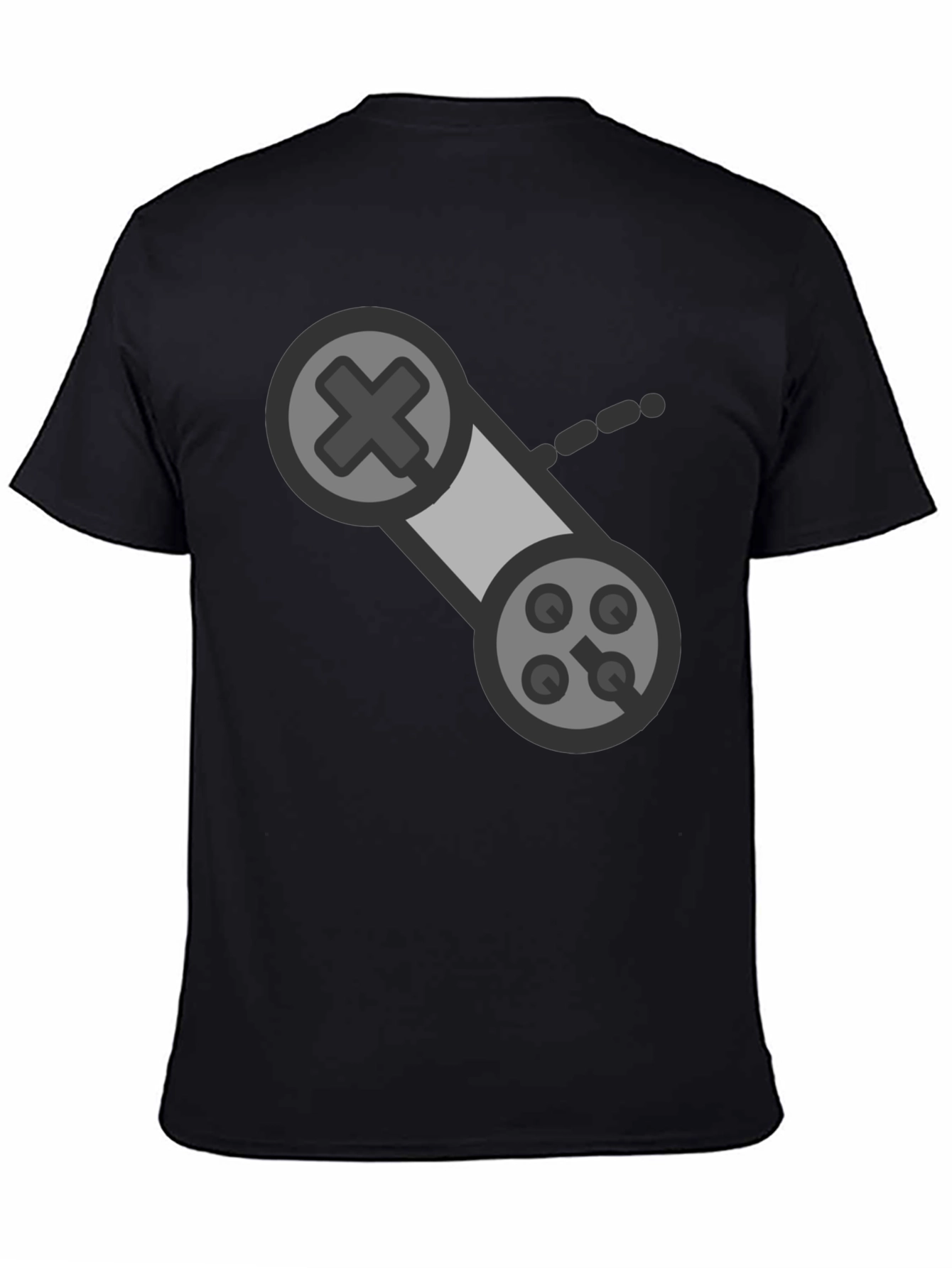 Black Retro Gaming Controller Black T-Shirt view 4