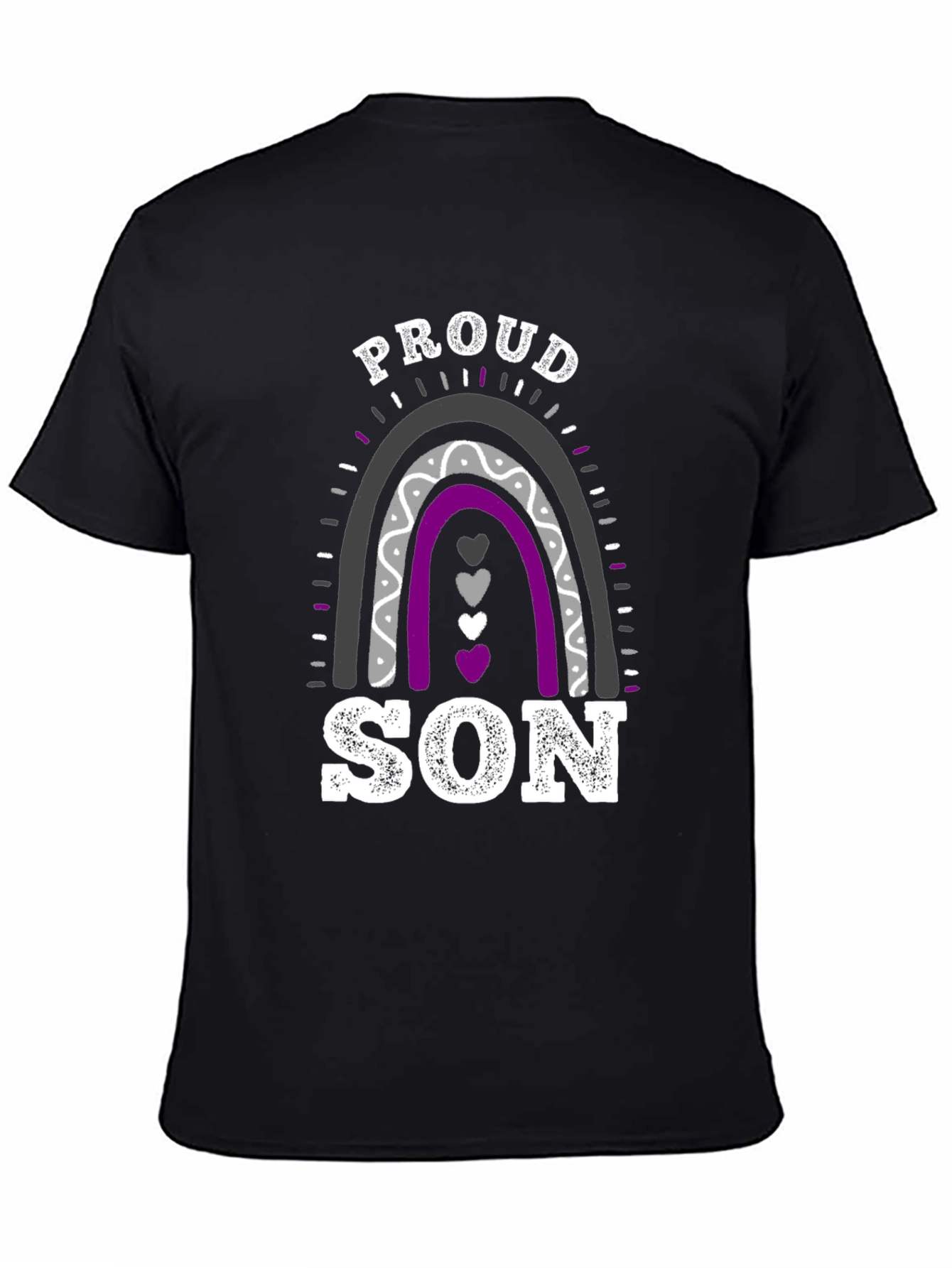 Black Proud Son Asexual Pride T-Shirt view 4