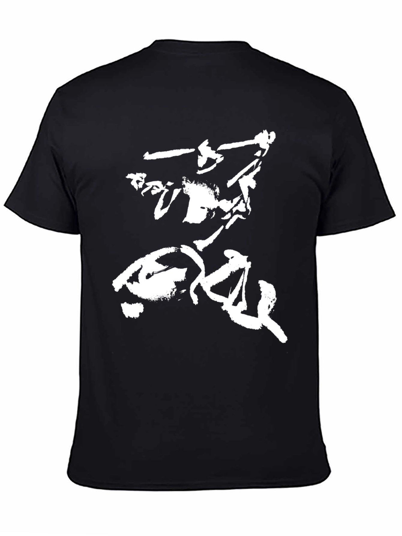 Black Abstract Graphic Black T-Shirt view 4