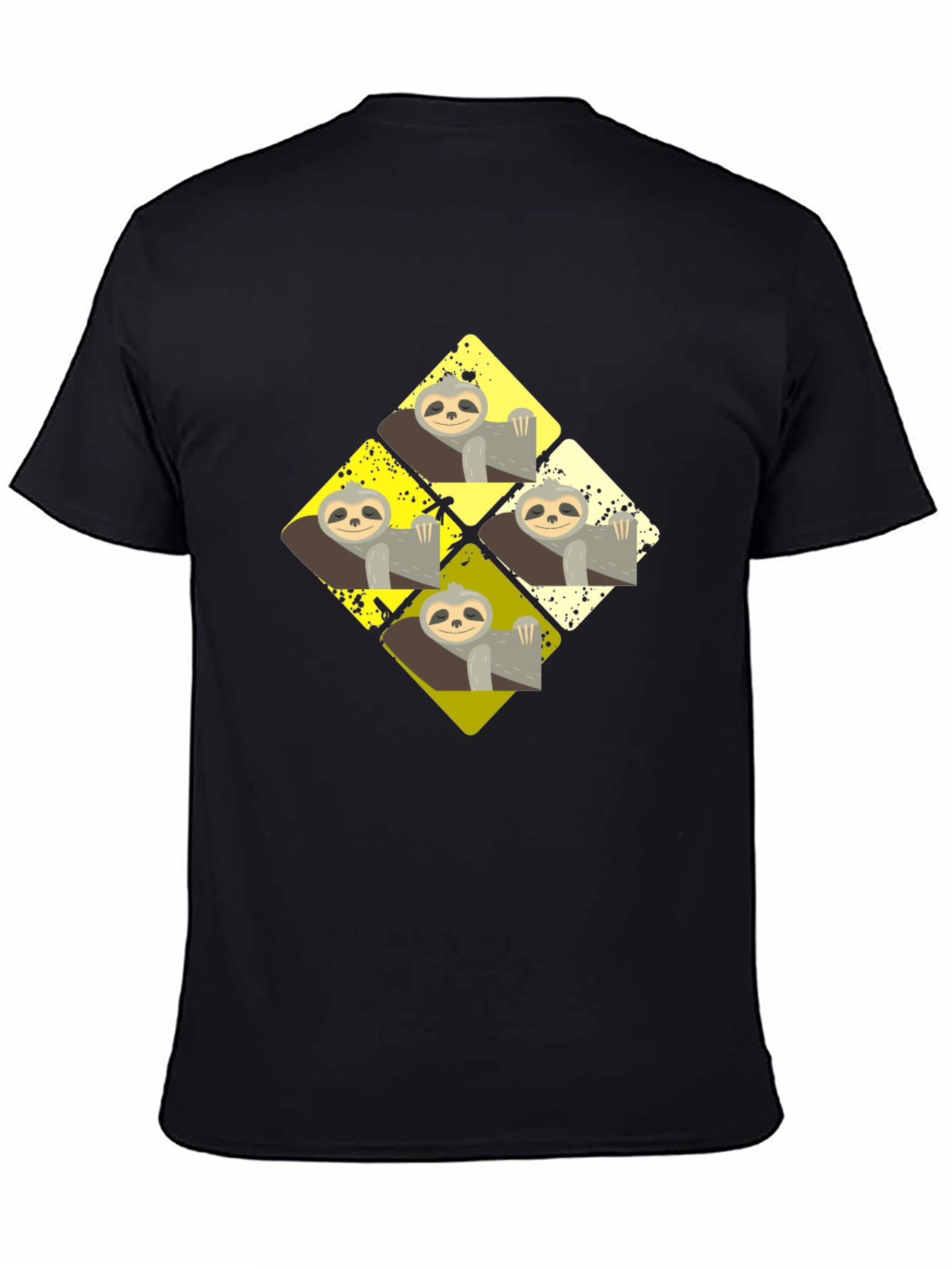 Black Sloth Diamond T-Shirt - Relaxed Style view 4
