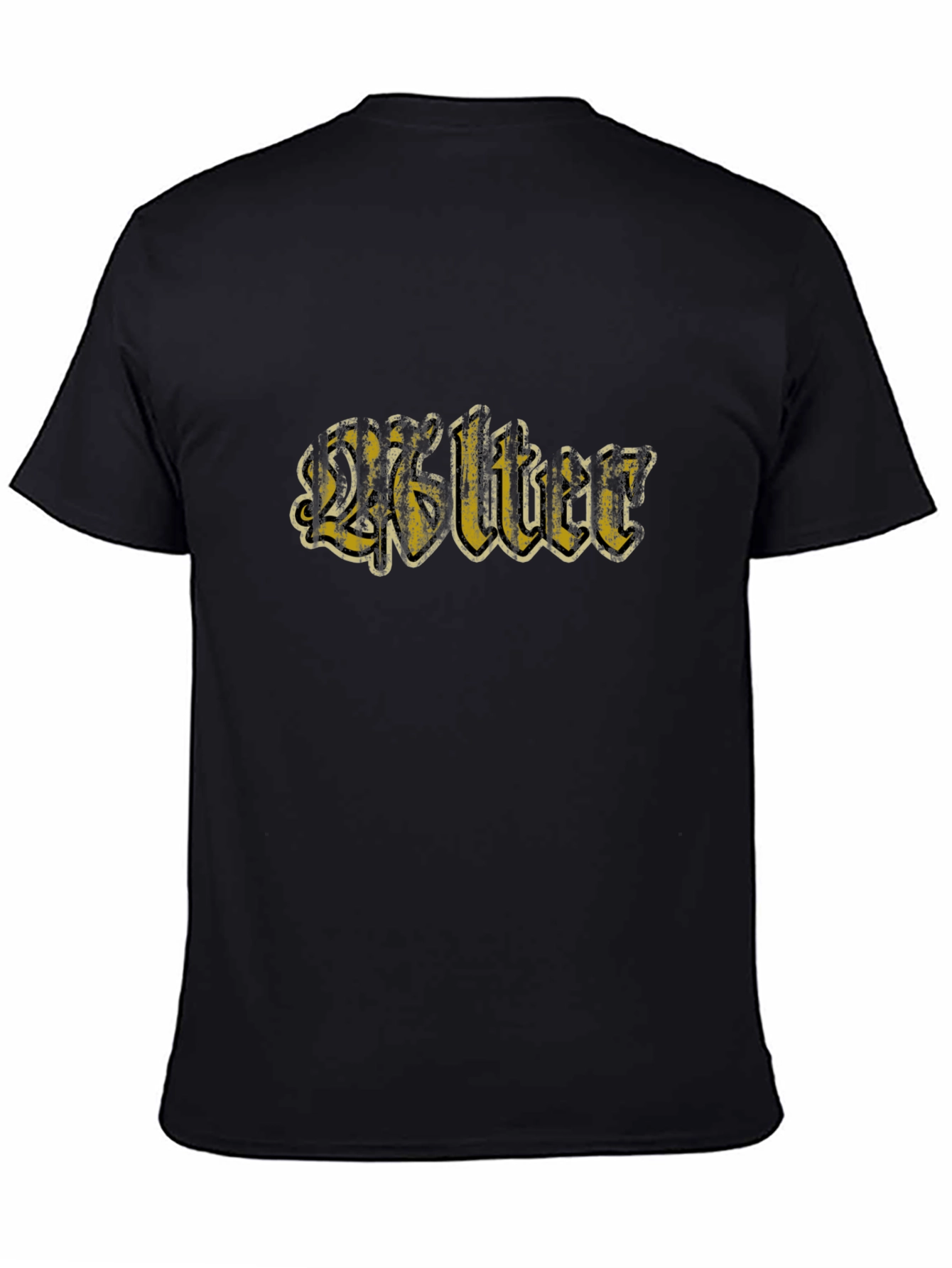Black Retro "Walter" Graphic Black T-Shirt view 4