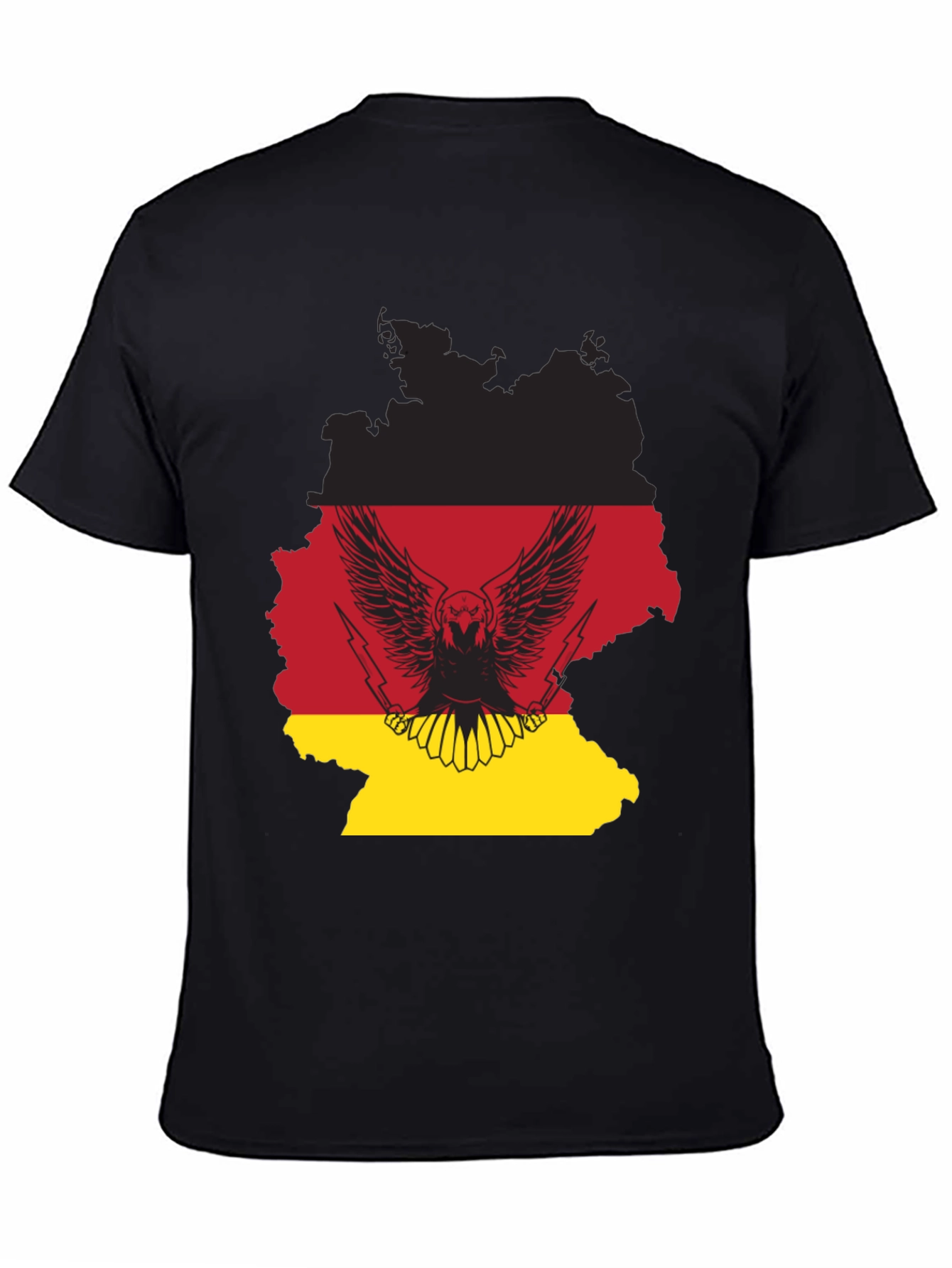 Black German Flag Eagle Graphic T-Shirt view 4