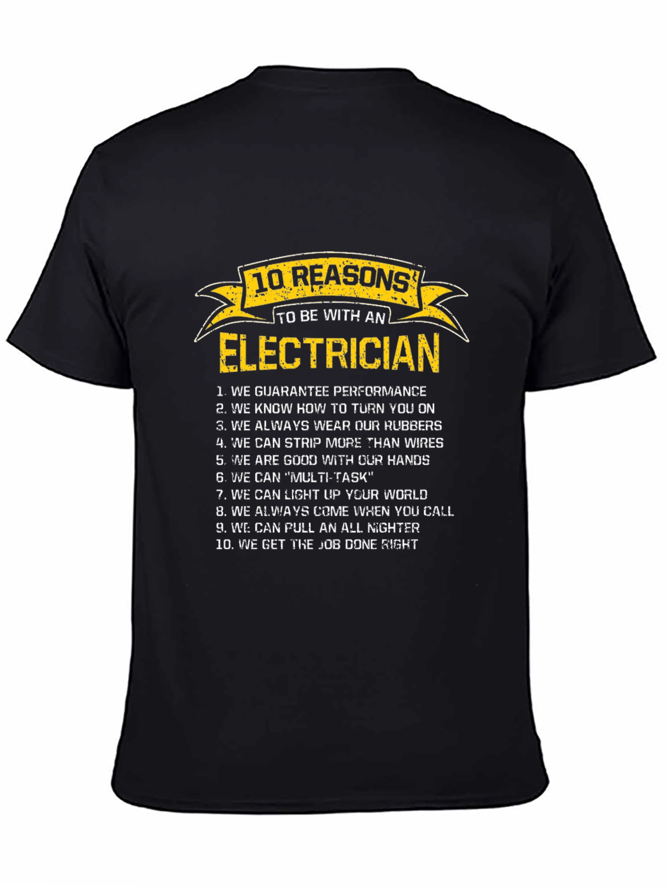 Black Electrician Reasons T-Shirt Funny Gift view 4