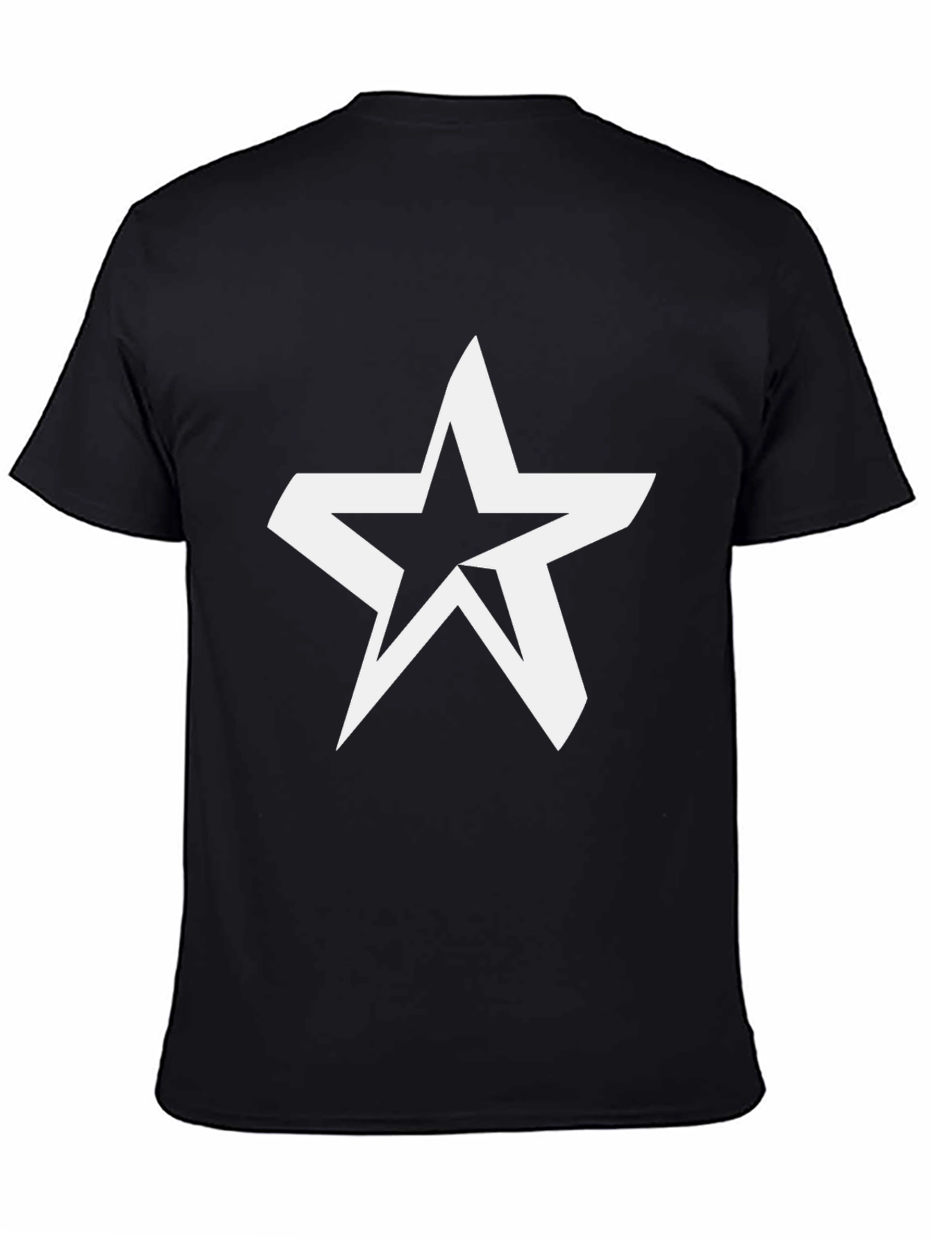 Black Modern Star Graphic Black T-Shirt view 4
