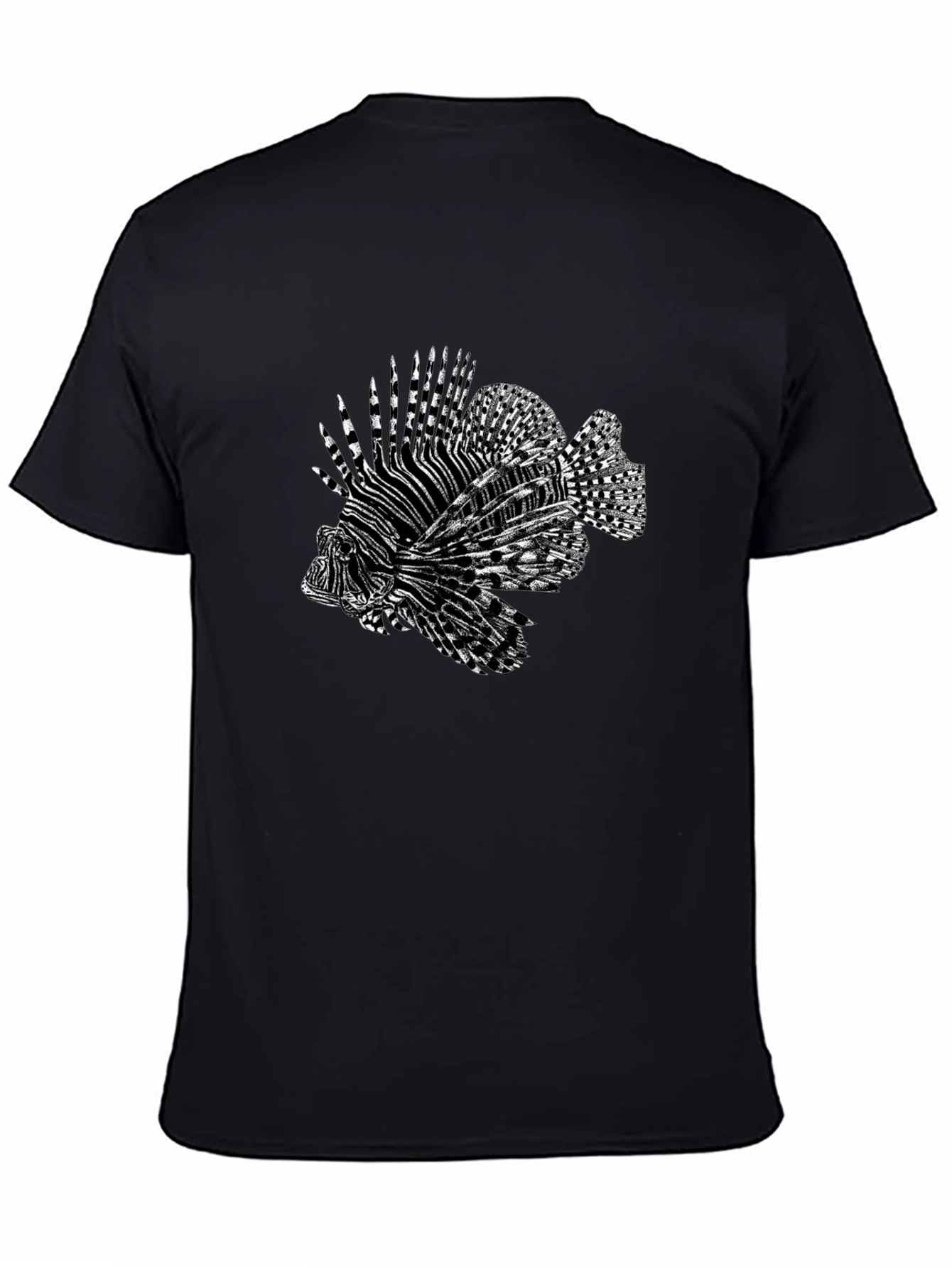 Black Lionfish Graphic Tee - Cool Black T-Shirt view 4