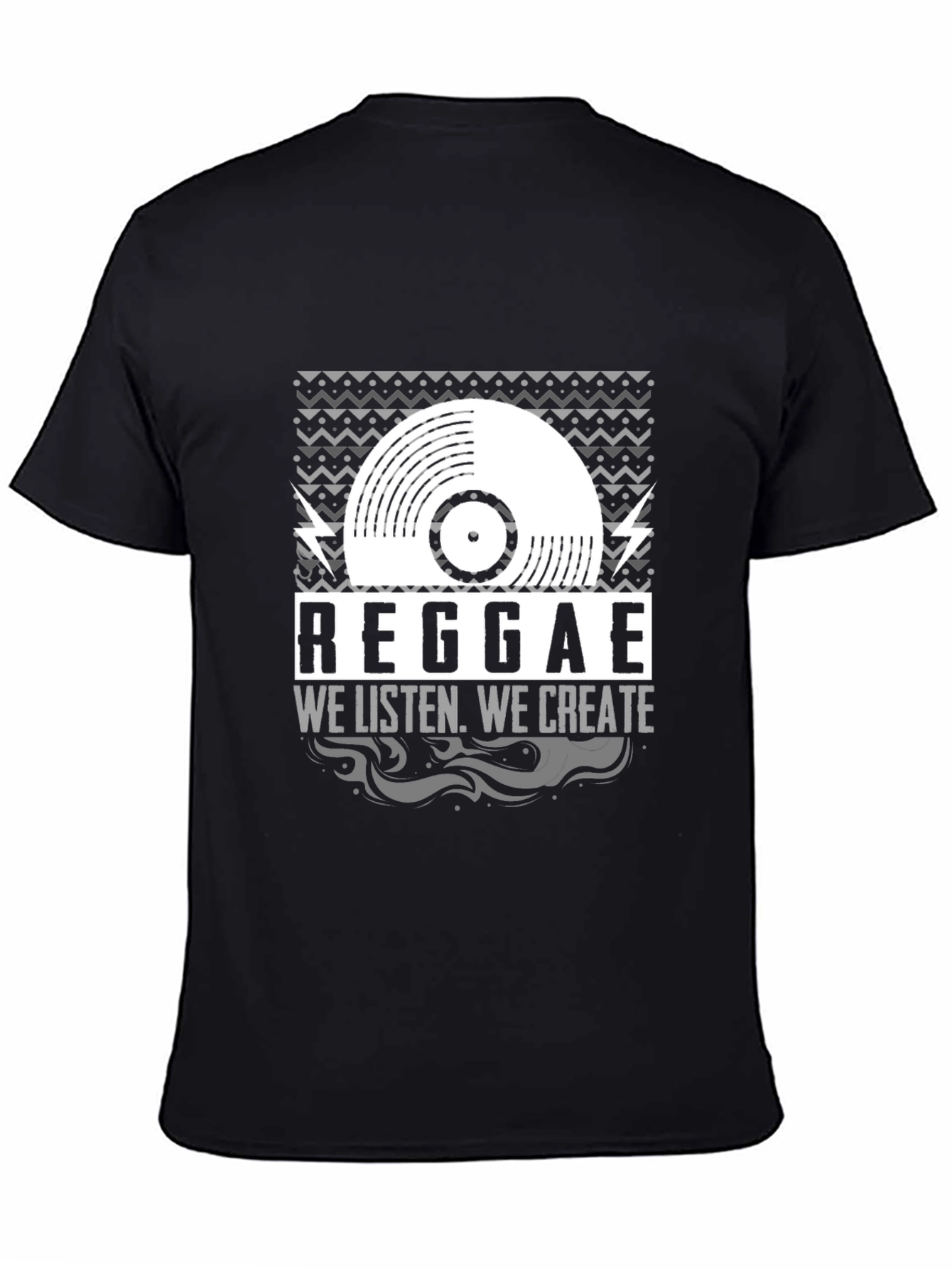 Black Reggae Music T-Shirt: We Listen, We Create Graphic Tee view 4