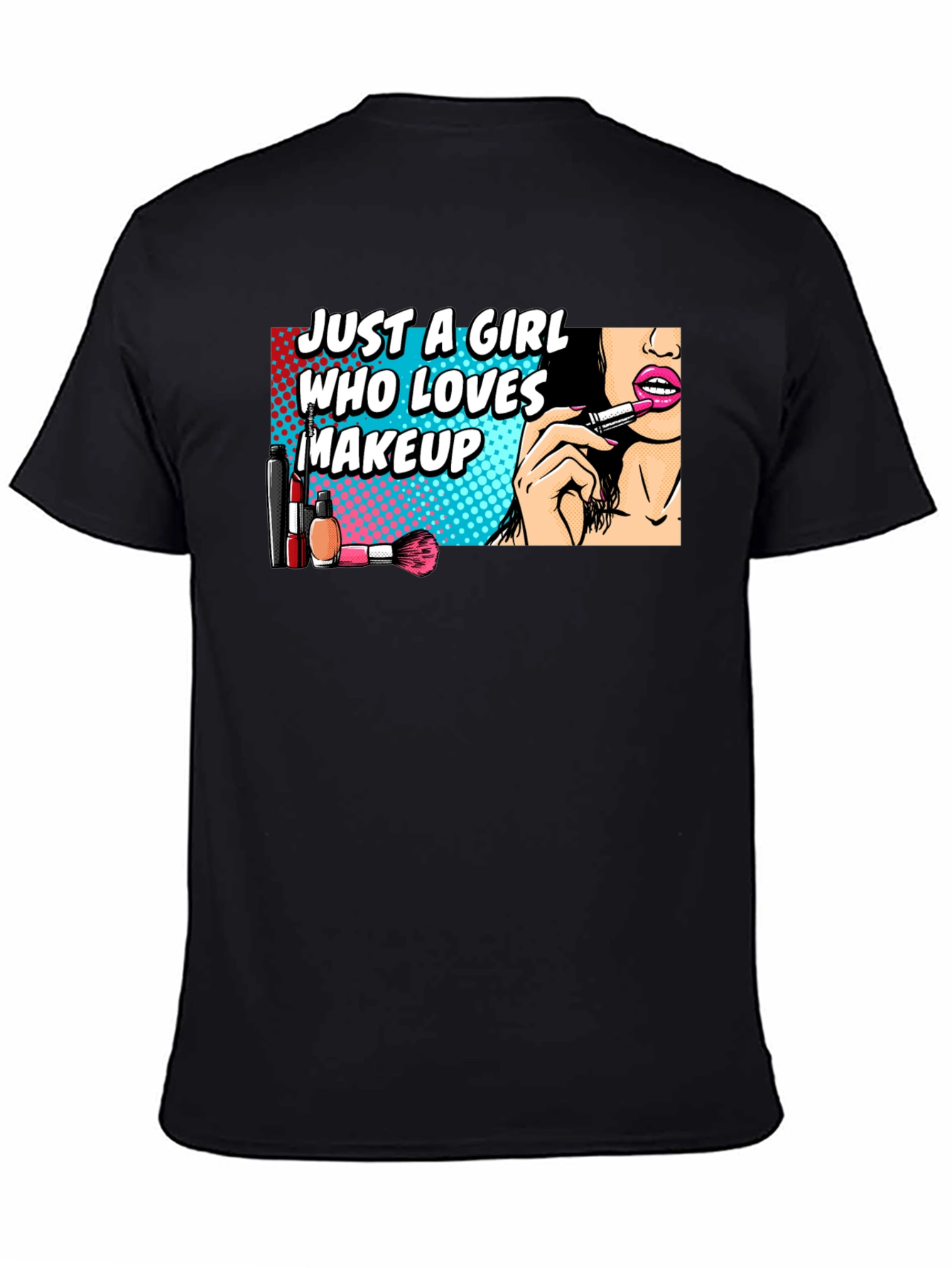Black Makeup Lover Graphic Tee - Black Cotton Blend T-Shirt view 4