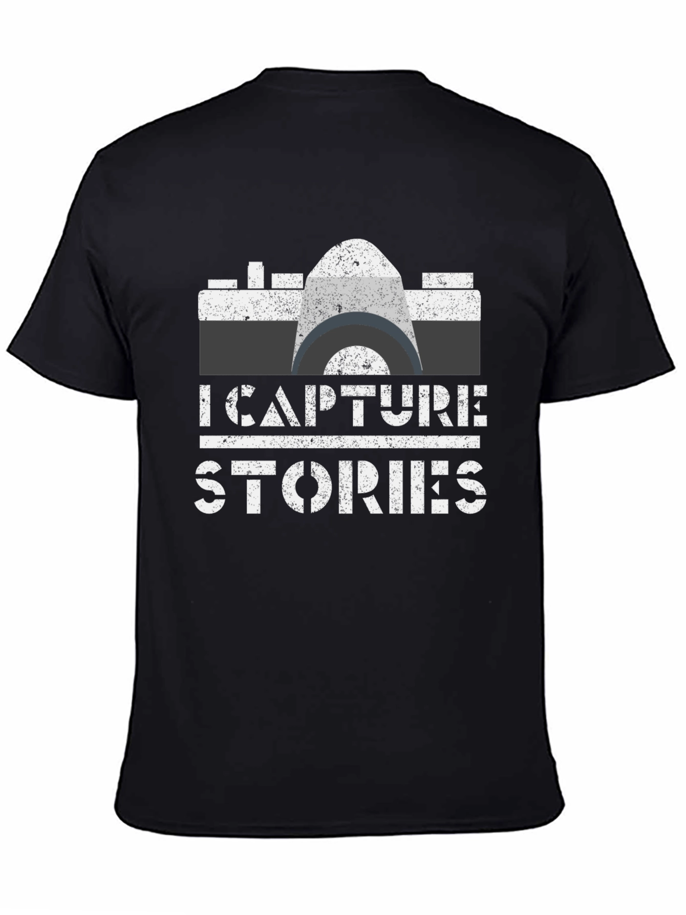 Black I Capture Stories Camera Graphic Tee view 4