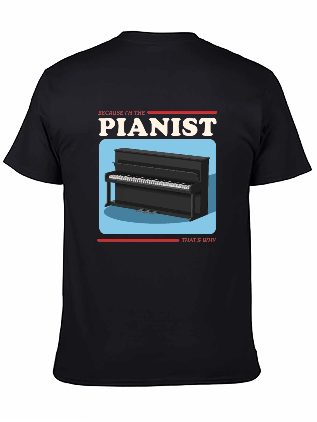 Black Pianist Graphic T-Shirt - Music Lover Tee view 4