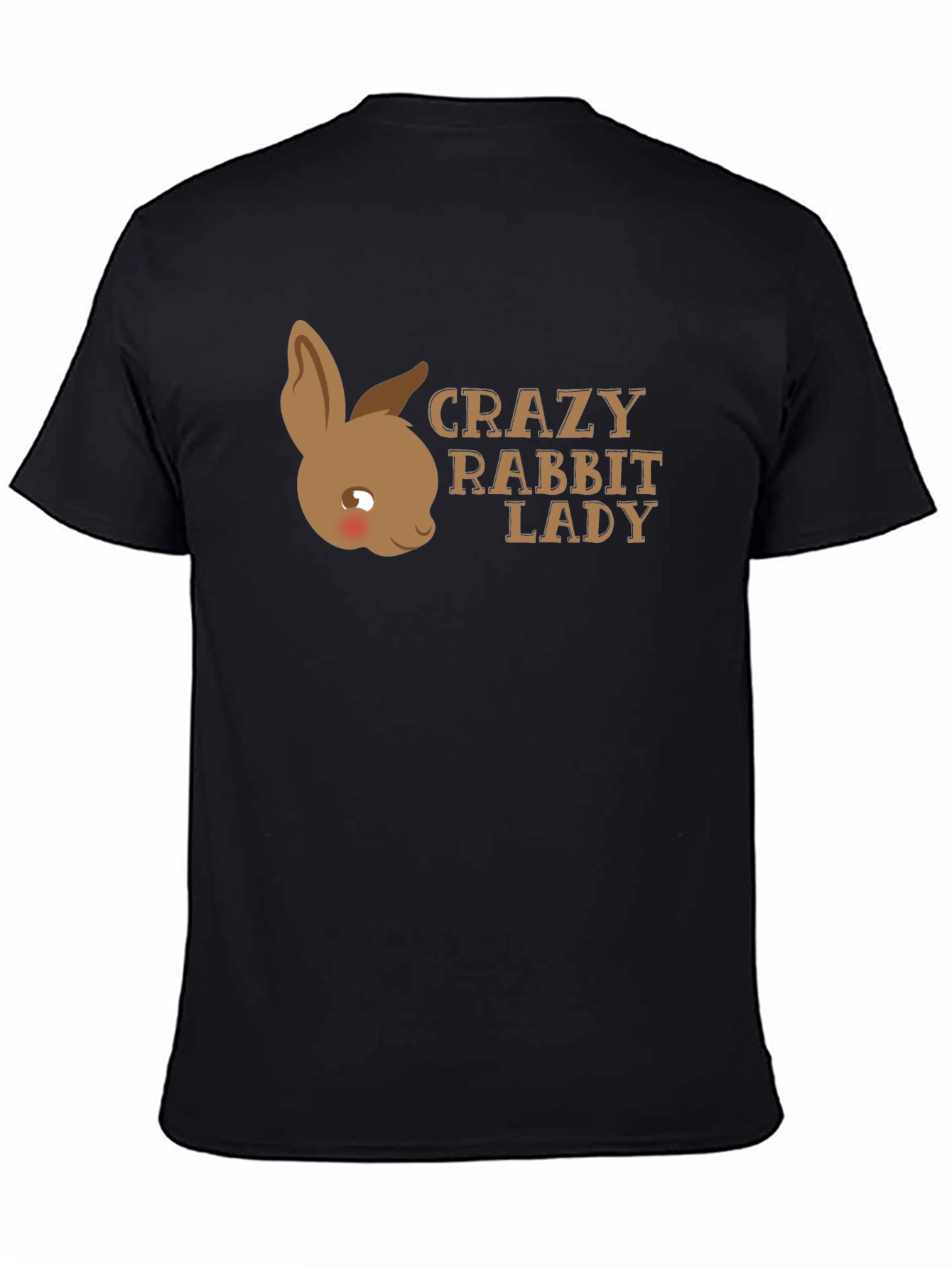 Black Crazy Rabbit Lady T-Shirt - Unisex view 4