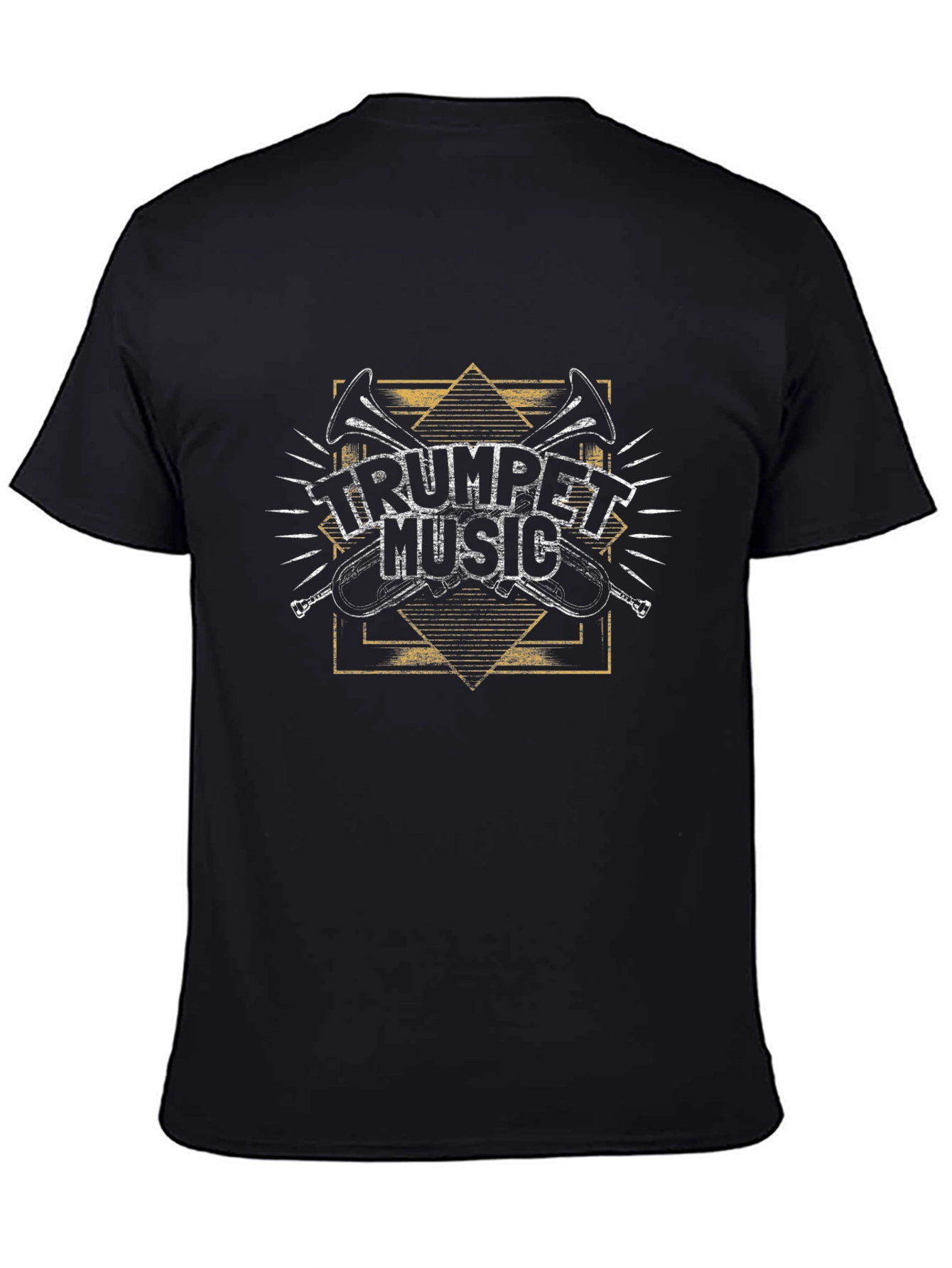 Black Trumpet Music Graphic Tee - Black view 4