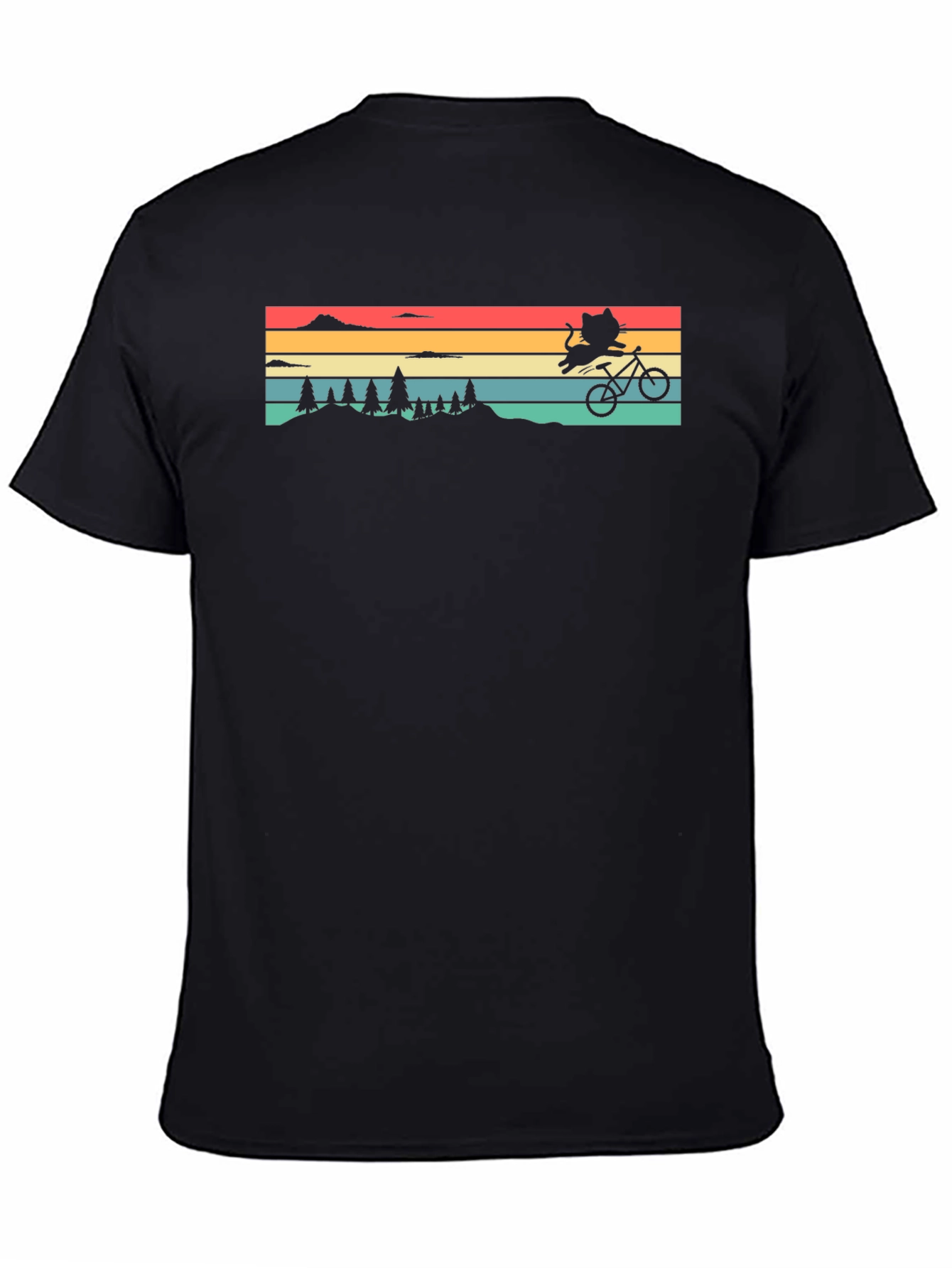 Black Cat Biking Retro T-Shirt view 4