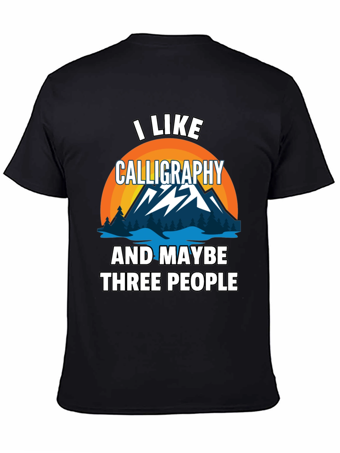Black Calligraphy Lover T-Shirt - Funny Graphic Tee view 4