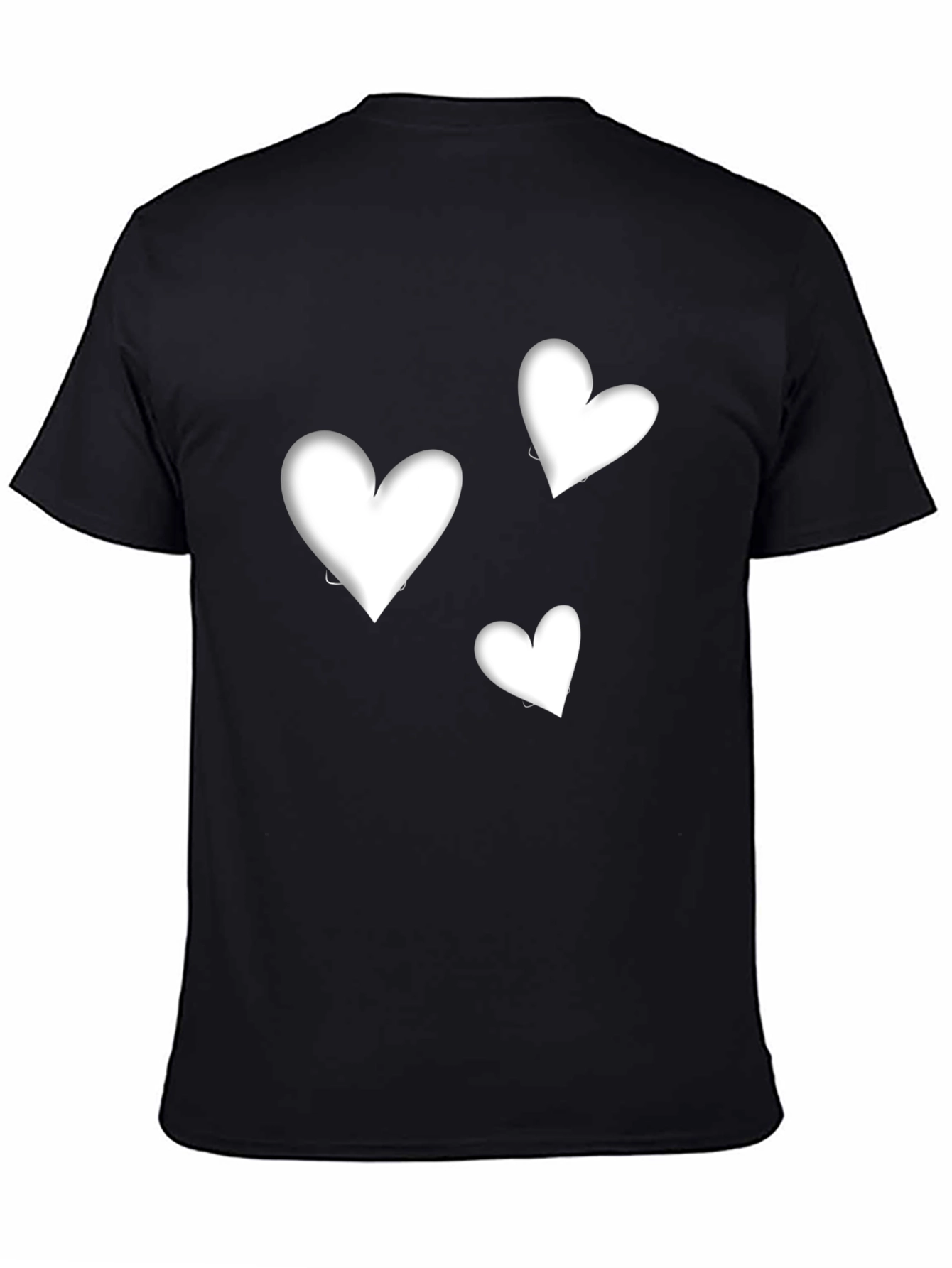 Black Heart Graphic Black T-Shirt - Stylish Casual Wear view 4