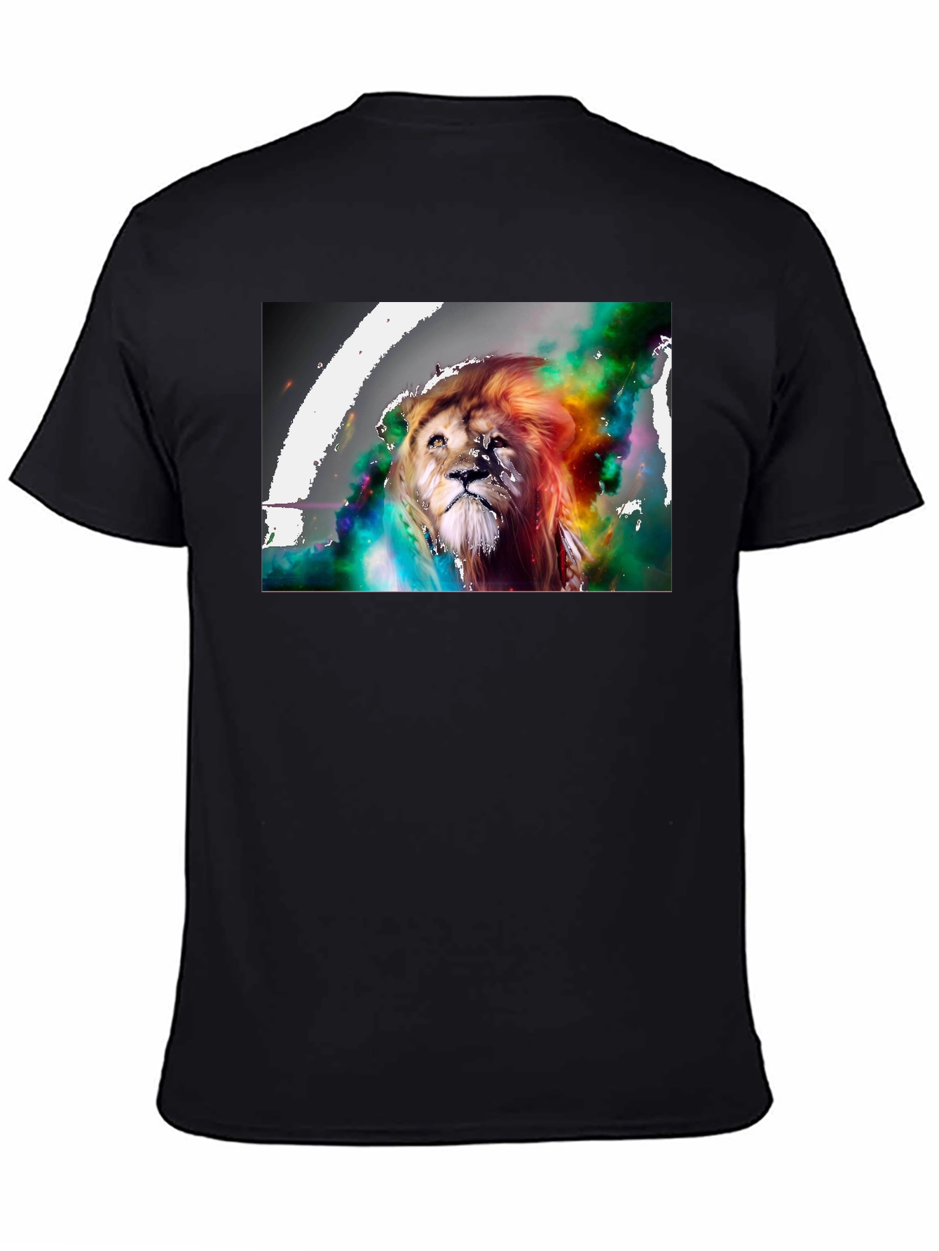 Black Lion Art Graphic Print T-Shirt view 4