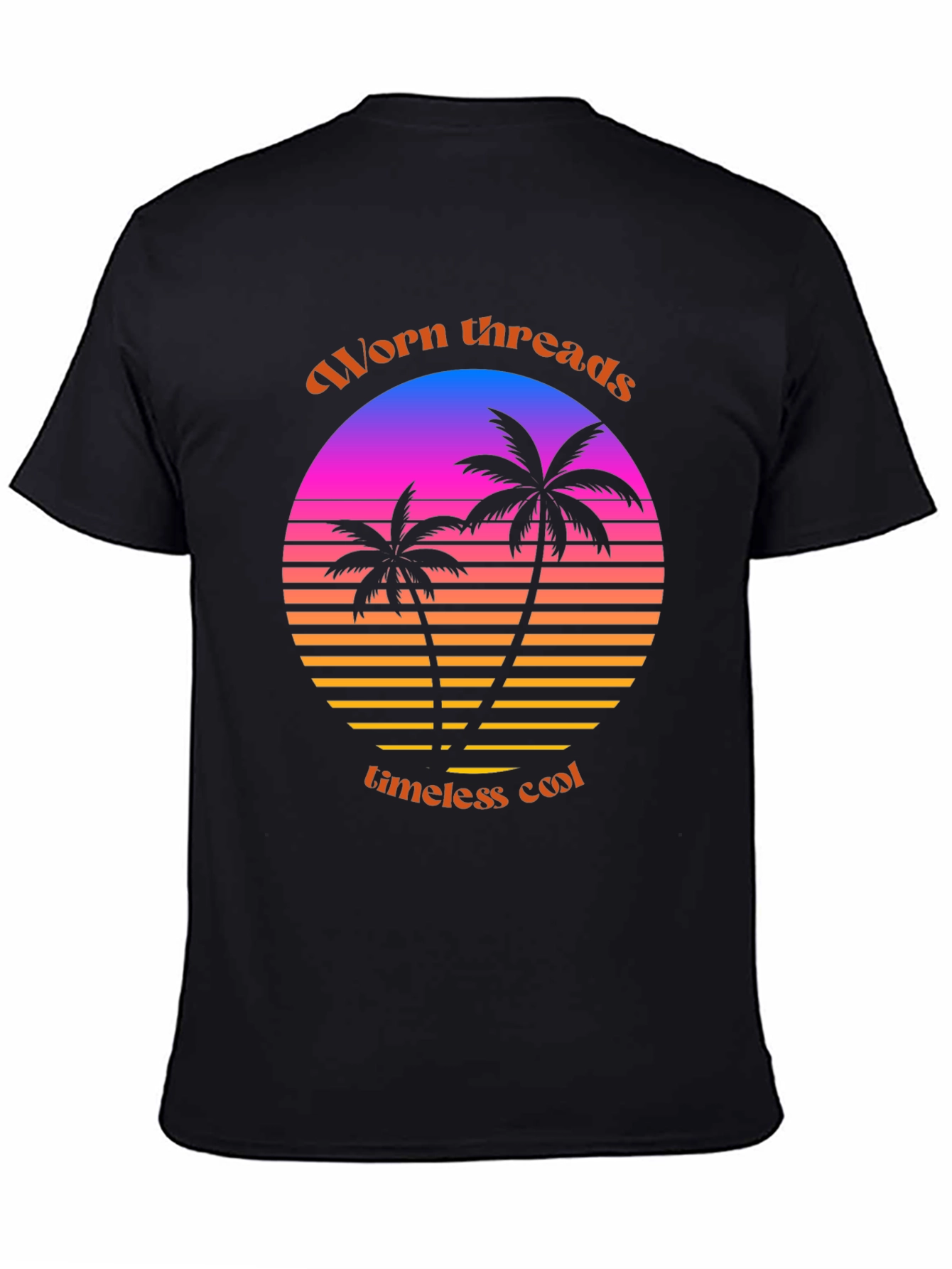 Black Worn Threads Retro Palm Tee view 4
