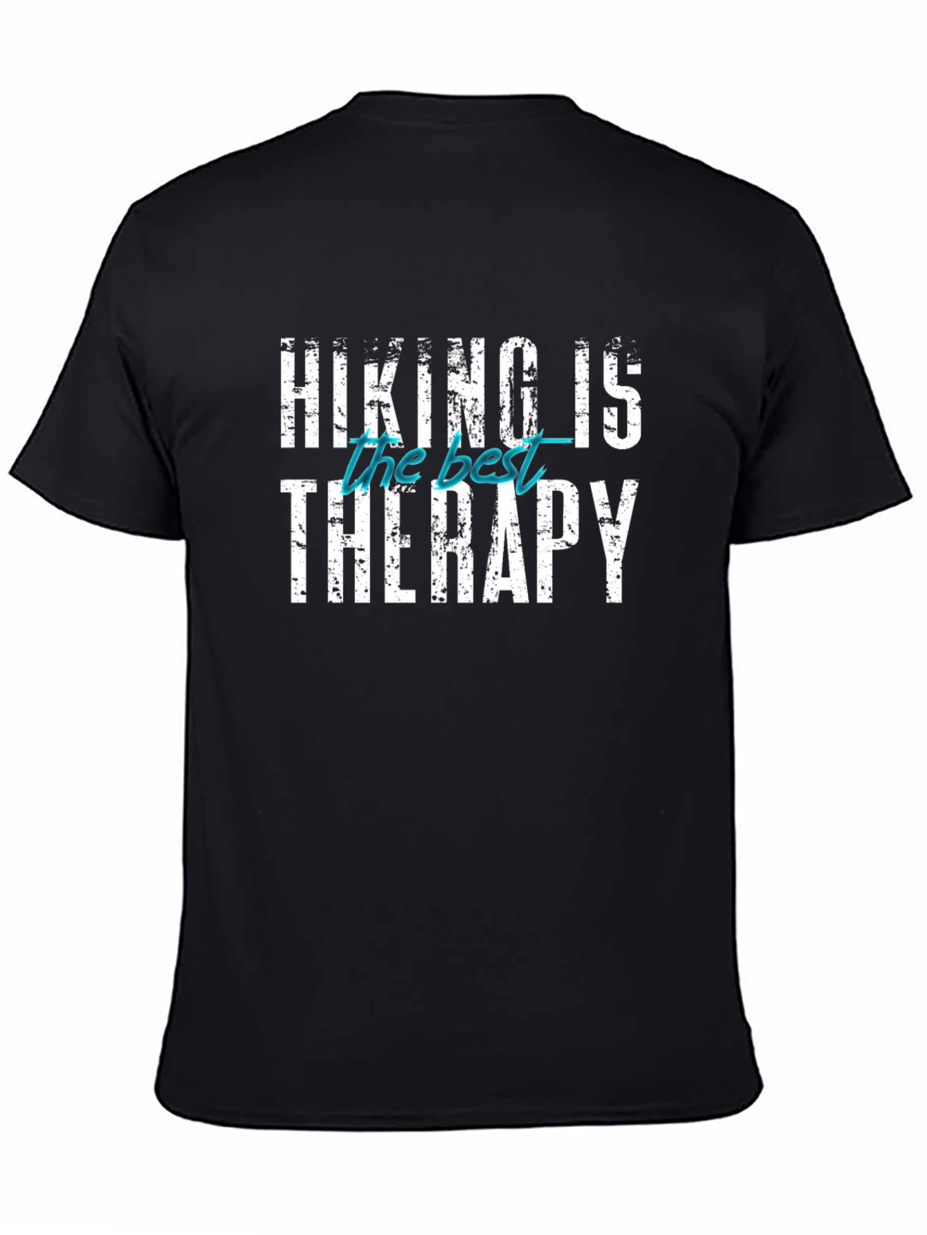 Black Hiking Is The Best Therapy T-Shirt view 4