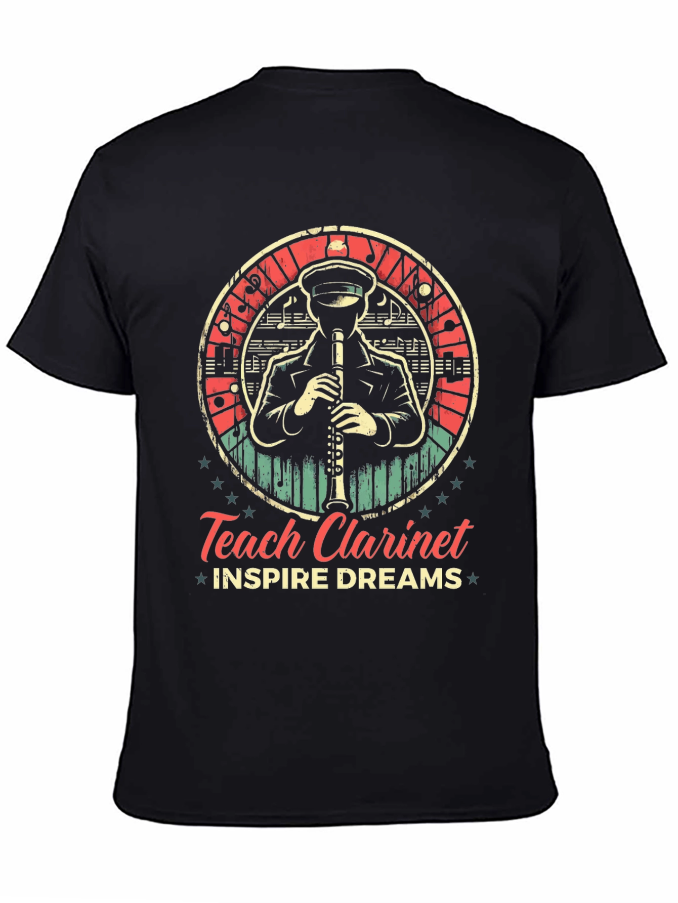 Black Teach Clarinet Inspire Dreams T-Shirt view 4