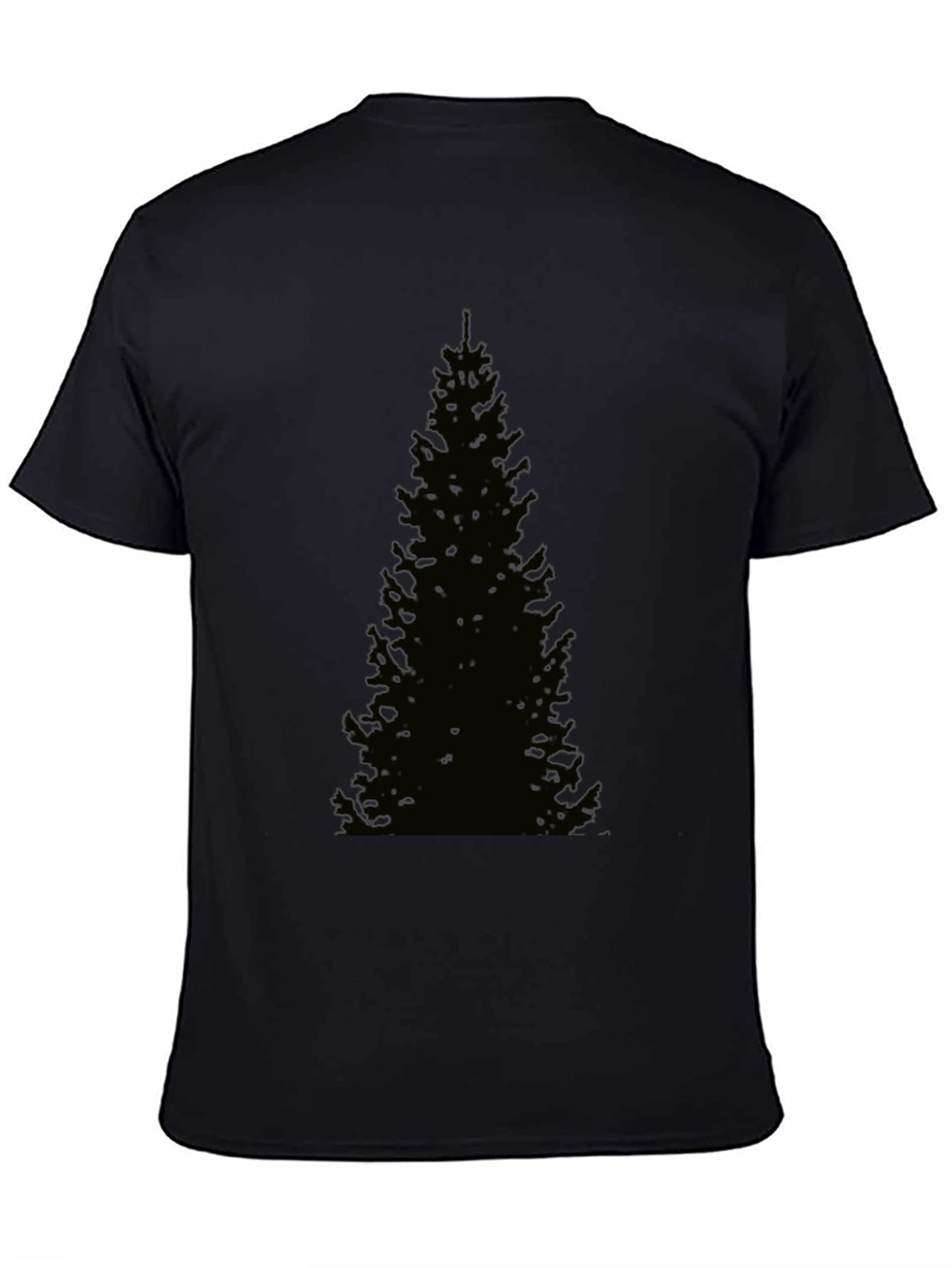 Black Men's Black Christmas Tree Graphic T-Shirt view 4