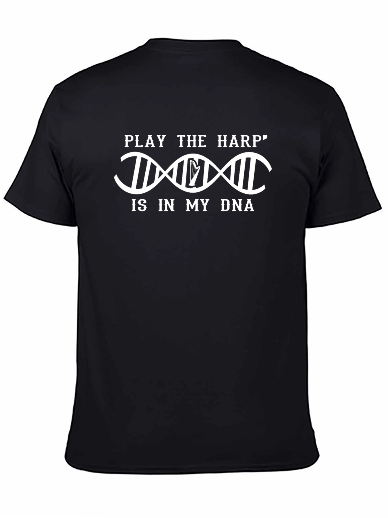 Black Play the Harp is in My DNA Black T-Shirt view 4